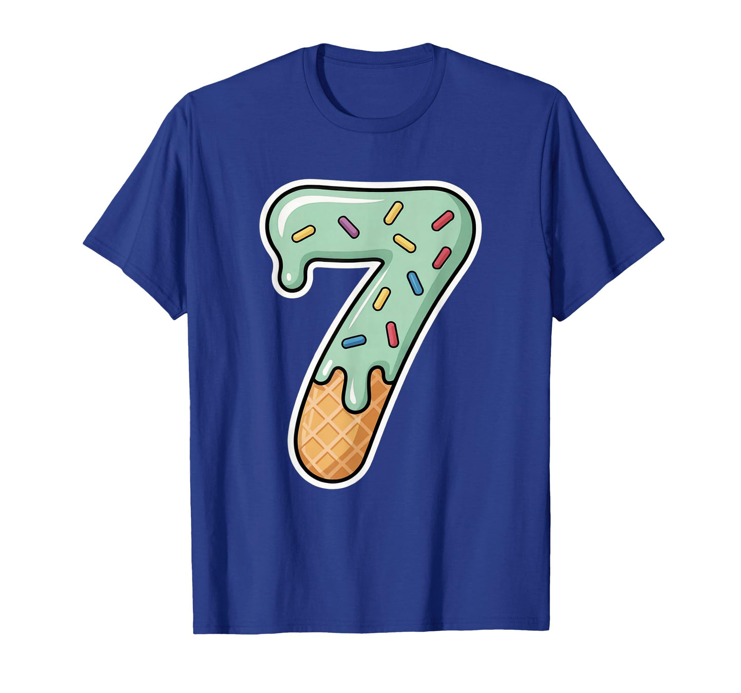 Number 7 Ice Cream Drip Six Seven 67 Meme 7th Birthday Boy T-Shirt