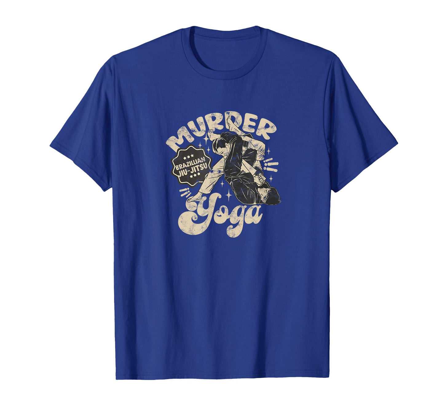 Murder Yoga Funny Brazilian Jiu Jitsu Wrestling Distressed T-Shirt