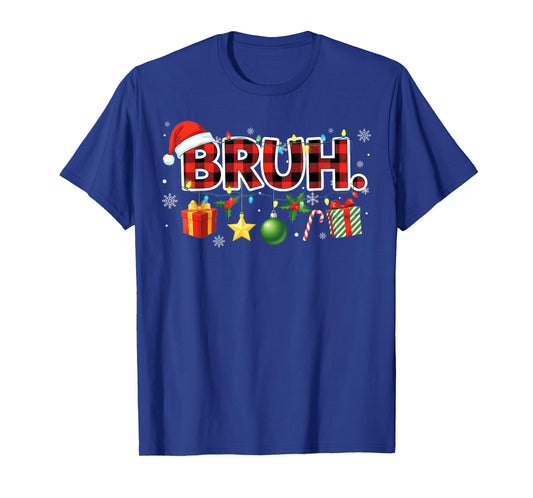 Bruh Christmas Teens Boys Xmas Kids Funny Christmas T-Shirt