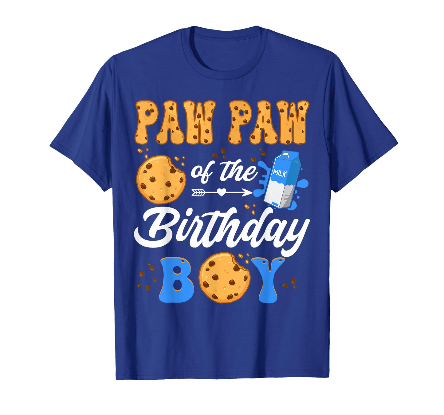 Paw Paw Of The Birthday Boy Milk And Cookies 1St Birthday T-Shirt