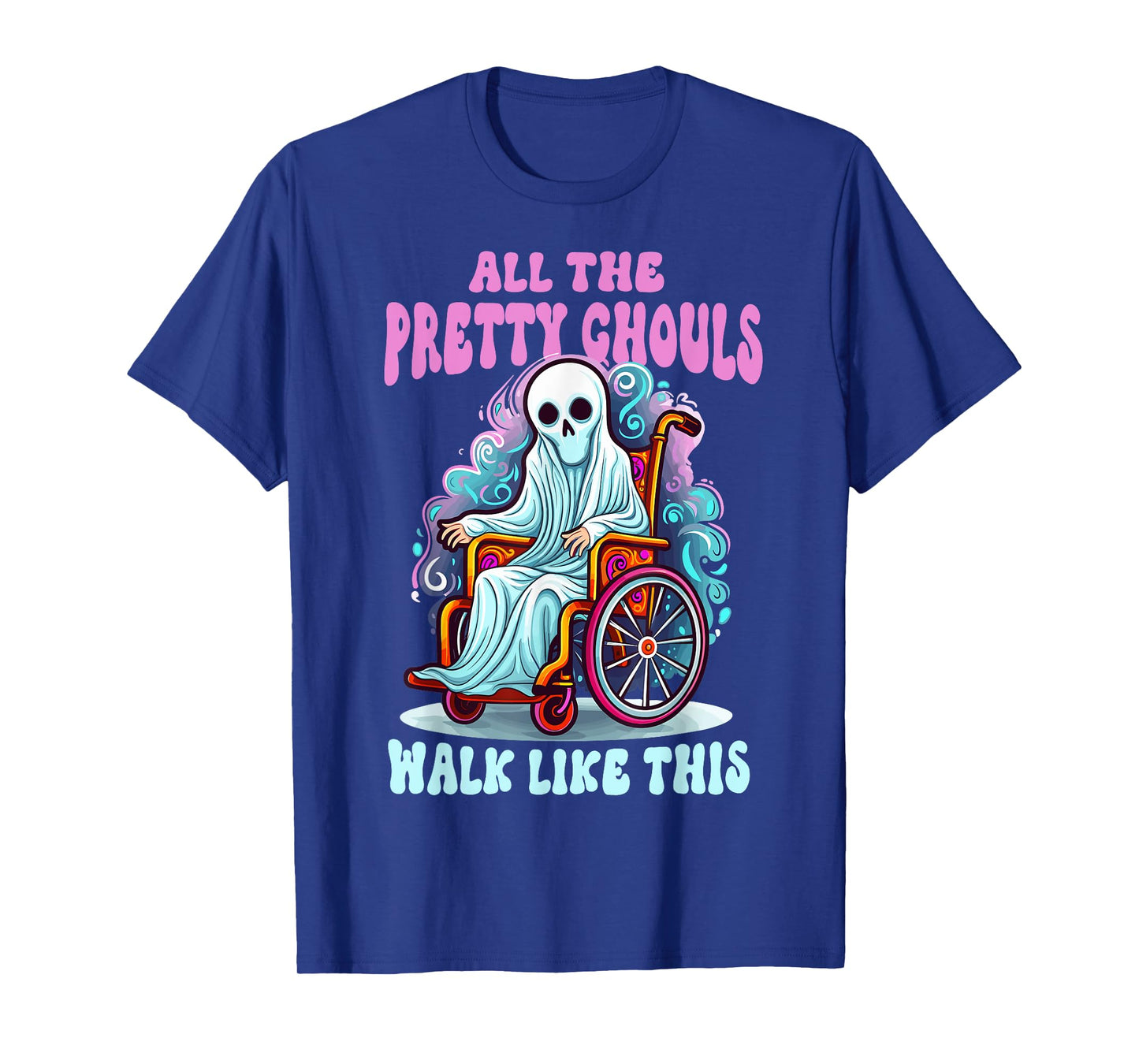 Halloween Wheelchair Costume Handicap Joke Ghouls Walk Like T-Shirt