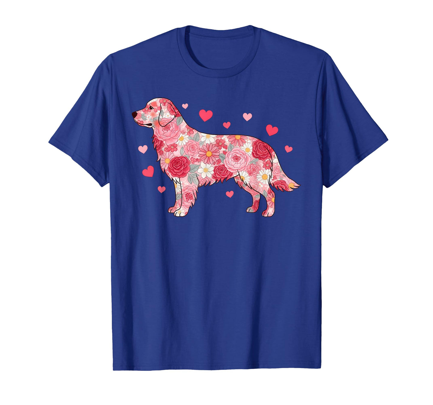 Floral Golden Retriever Heart Botanical Puppy Love T-Shirt