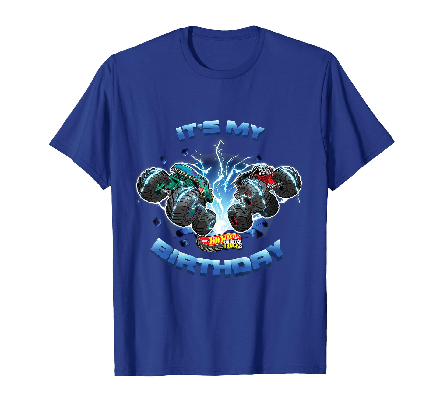 Kids Hot Wheels Monster Trucks - It's My Birthday Smash and Crash T-Shirt