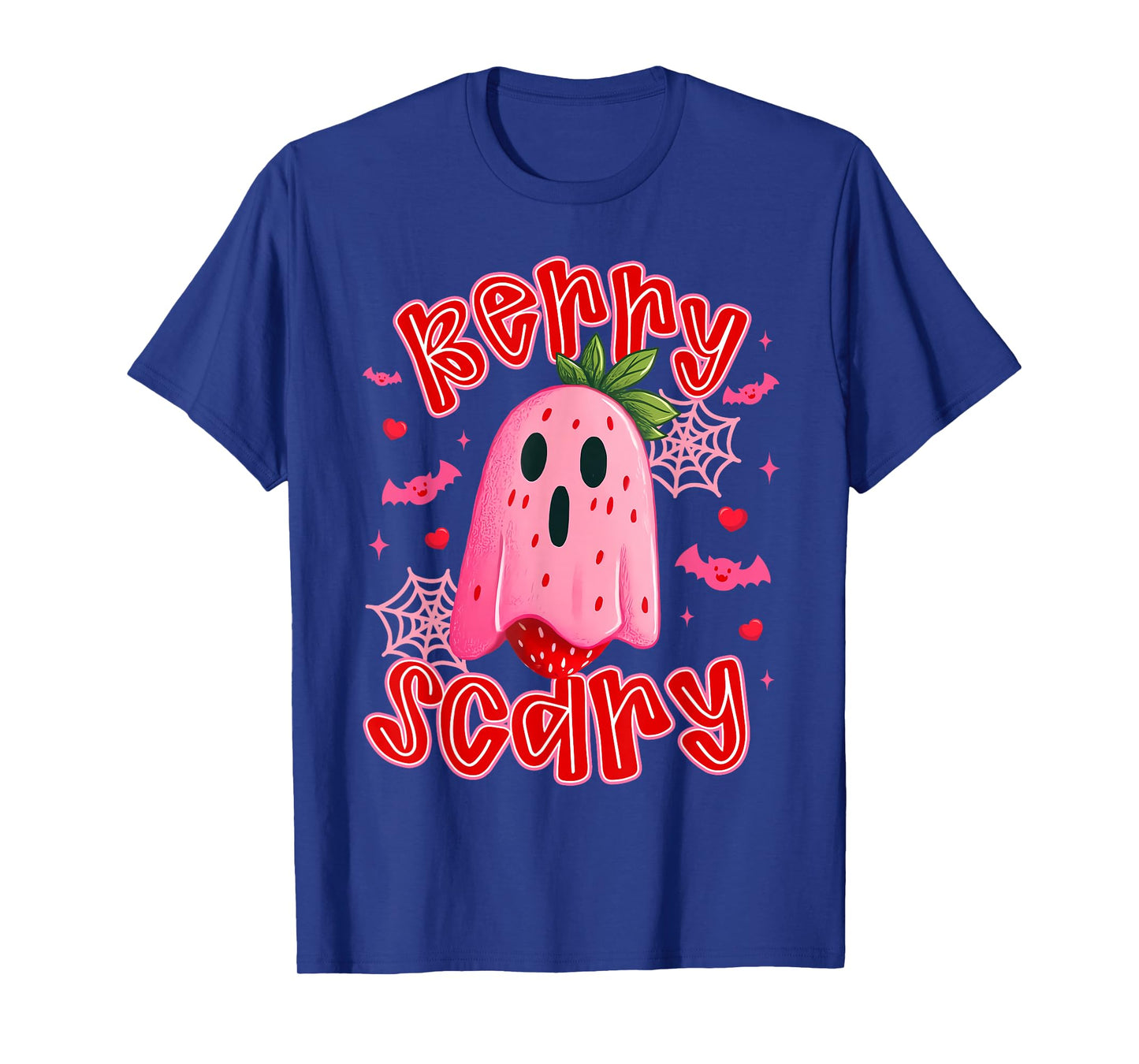 Berry Scary Cute Halloween Strawberry Ghost Cartoon Funny T-Shirt