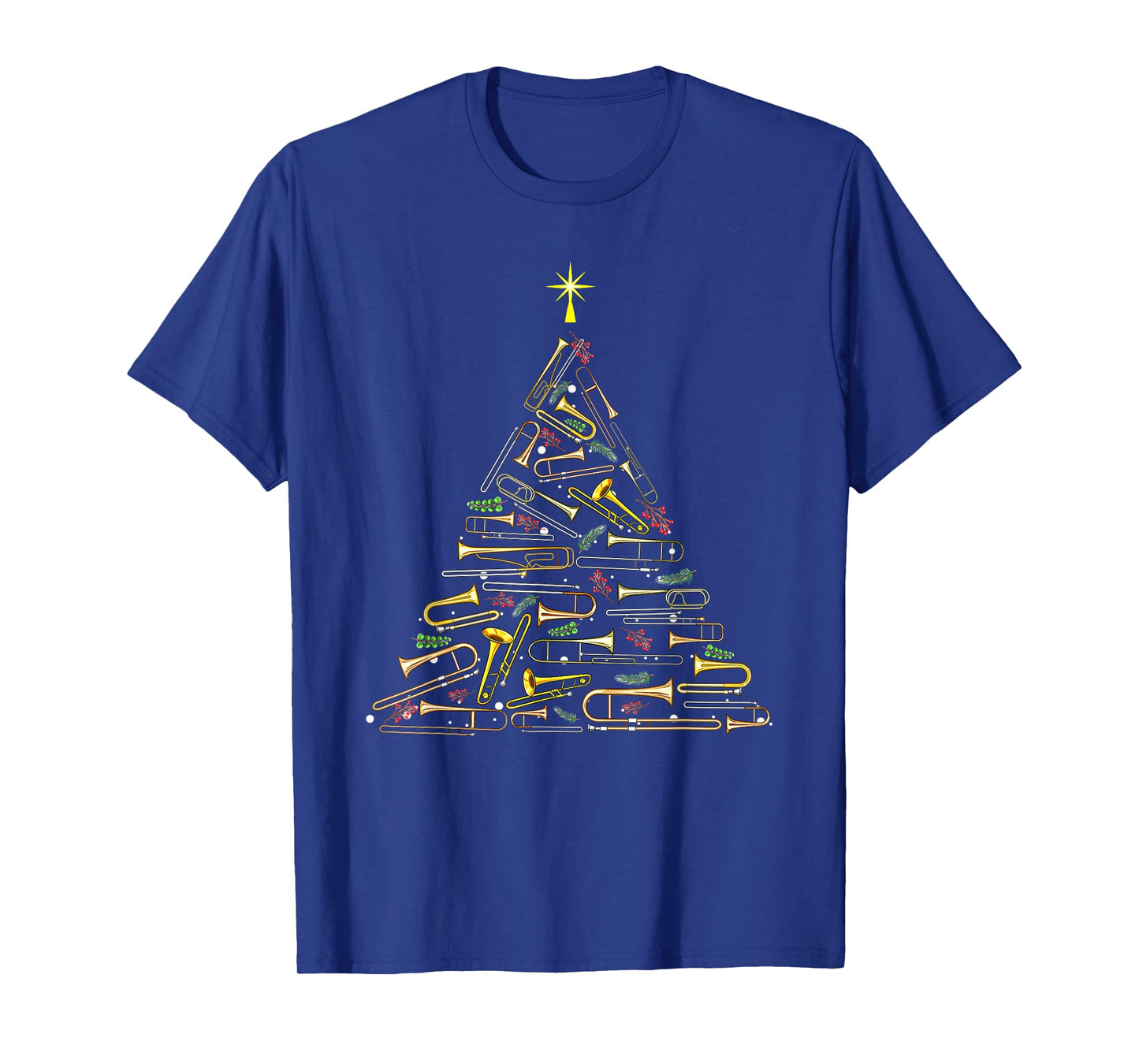 Cool Trombone Christmas Tree Trombone Lovers Marching Band T-Shirt