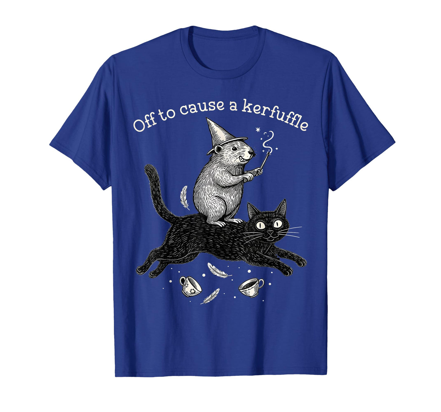 Whimsical Capy Wizard Off to Cause A Kerfuffle Meme Cat T-Shirt