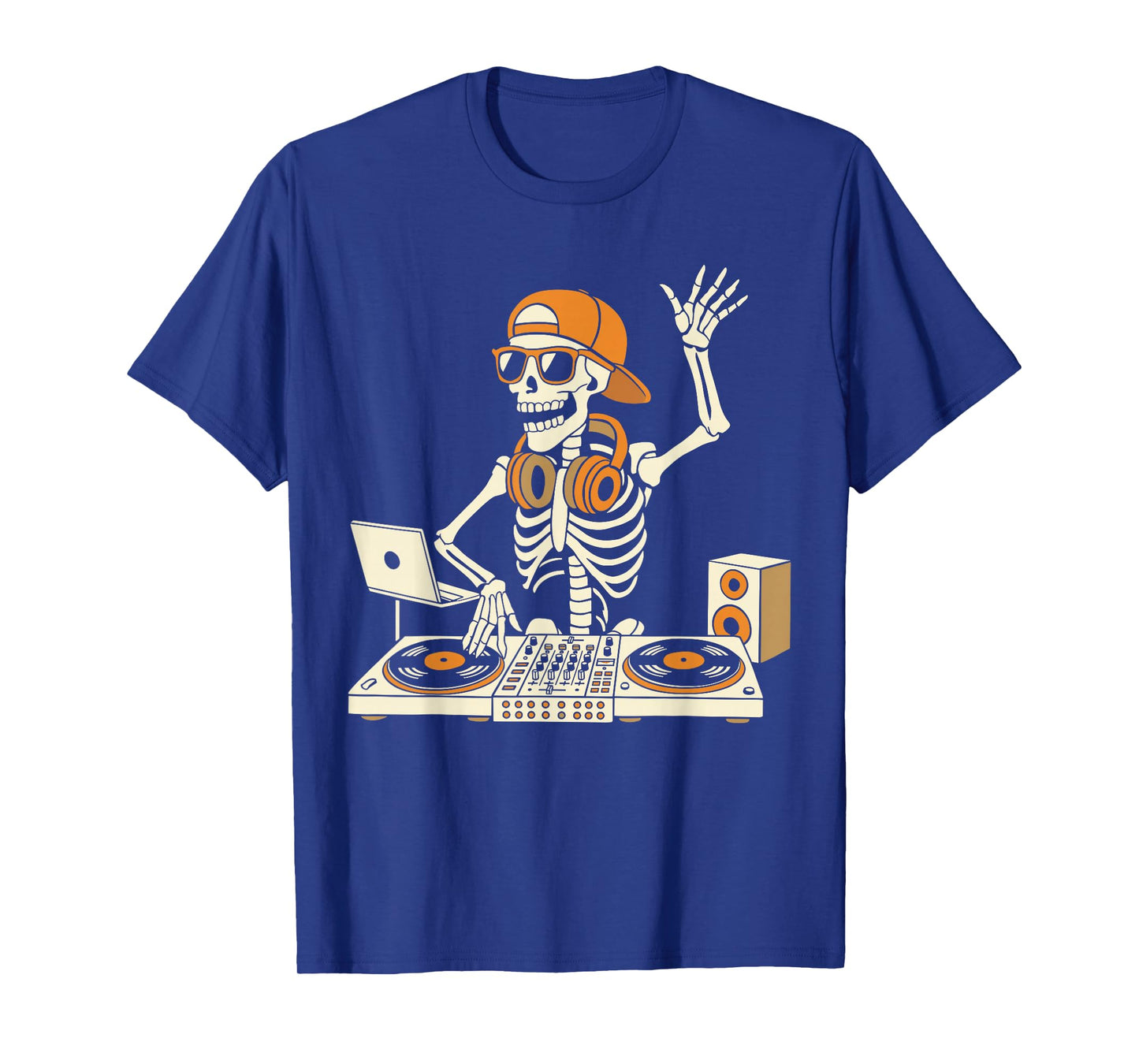 Funny Skeleton Dj Halloween Costume Music Lovers Men Boys T-Shirt