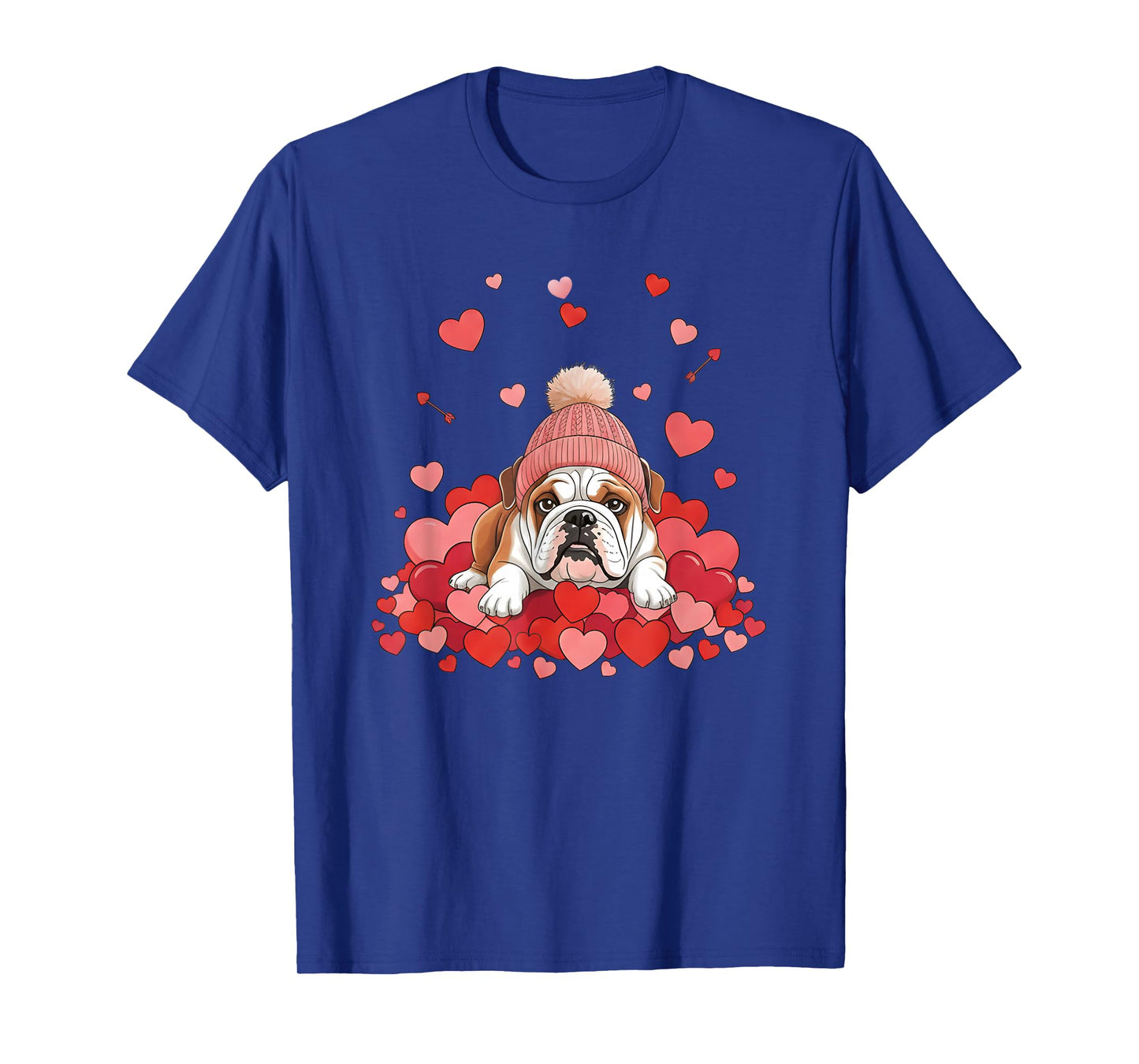 English Bulldog Valentines Day Dog Mom Dad Heart Pet Lovers T-Shirt