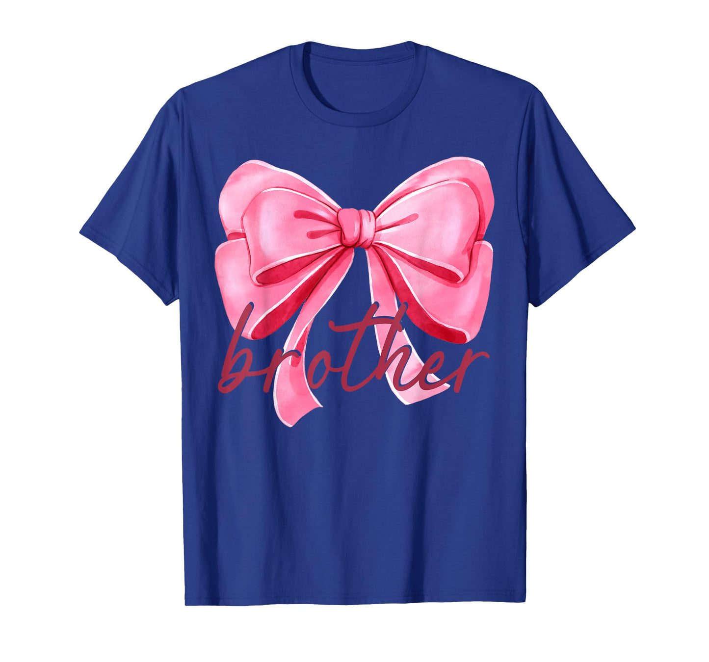 Brother Pink Bow Birthday Baby Shower Family Pink Ribbon T-Shirt