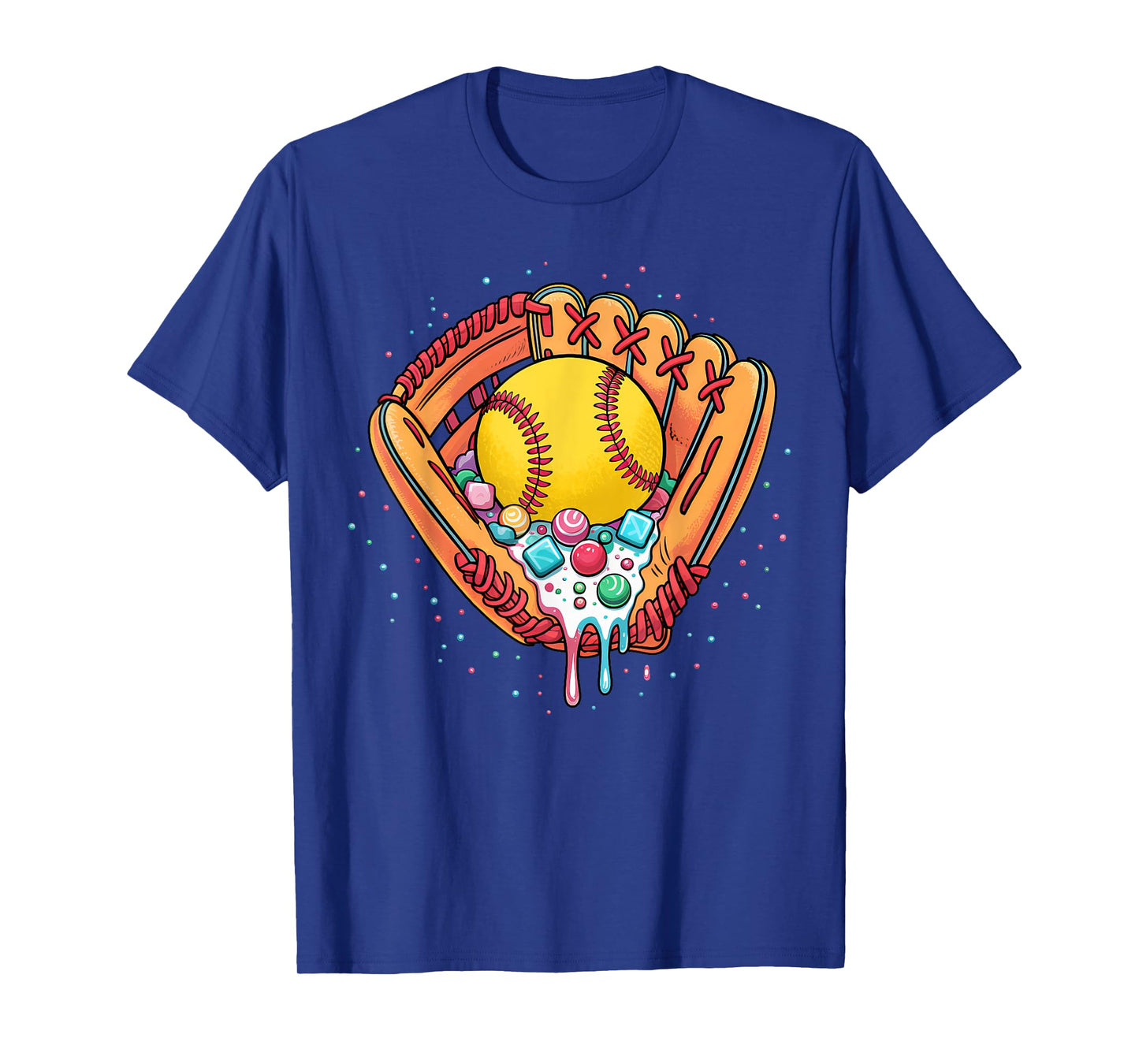 Ice Cream Drip Softball Stuff Softball Drip For Boys Girls T-Shirt