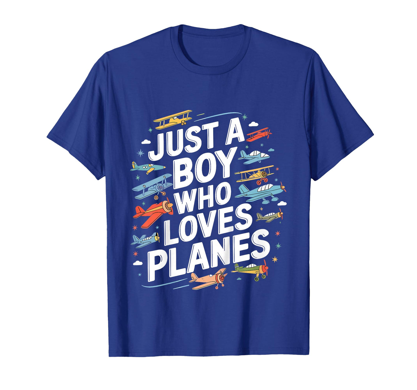 Kids Just A Boy Who Loves Planes Funny Pilot Airplane Lovers T-Shirt