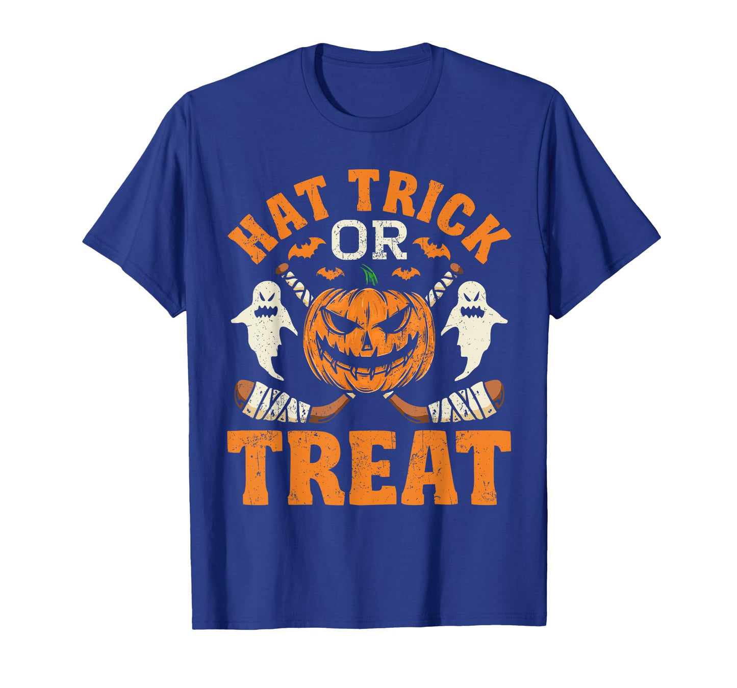 Hat Trick or Treat Ice Hockey Player Halloween Costume Gift T-Shirt