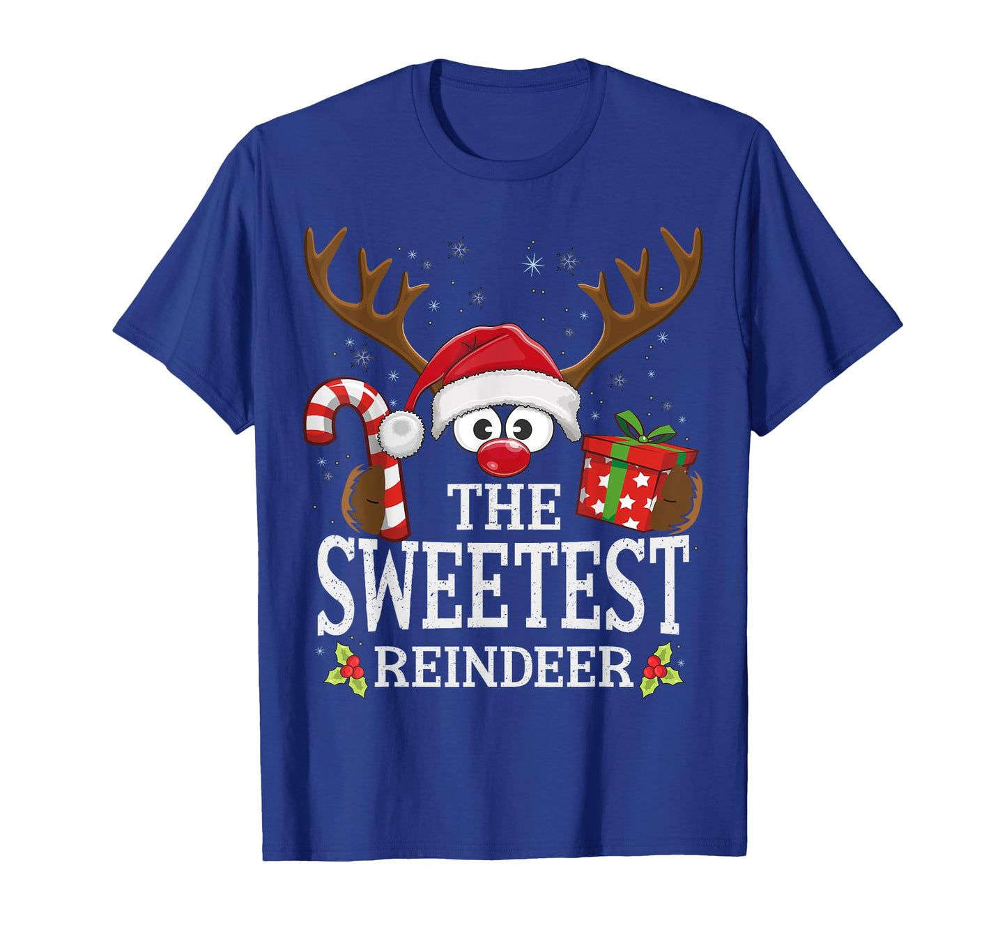 99 Gifts Matching Christmas Reindeer Squad - Black Christmas Cartoon T-Shirt - Unisex-Adults & Kids - Regular Fit - Short Sleeve - Winter