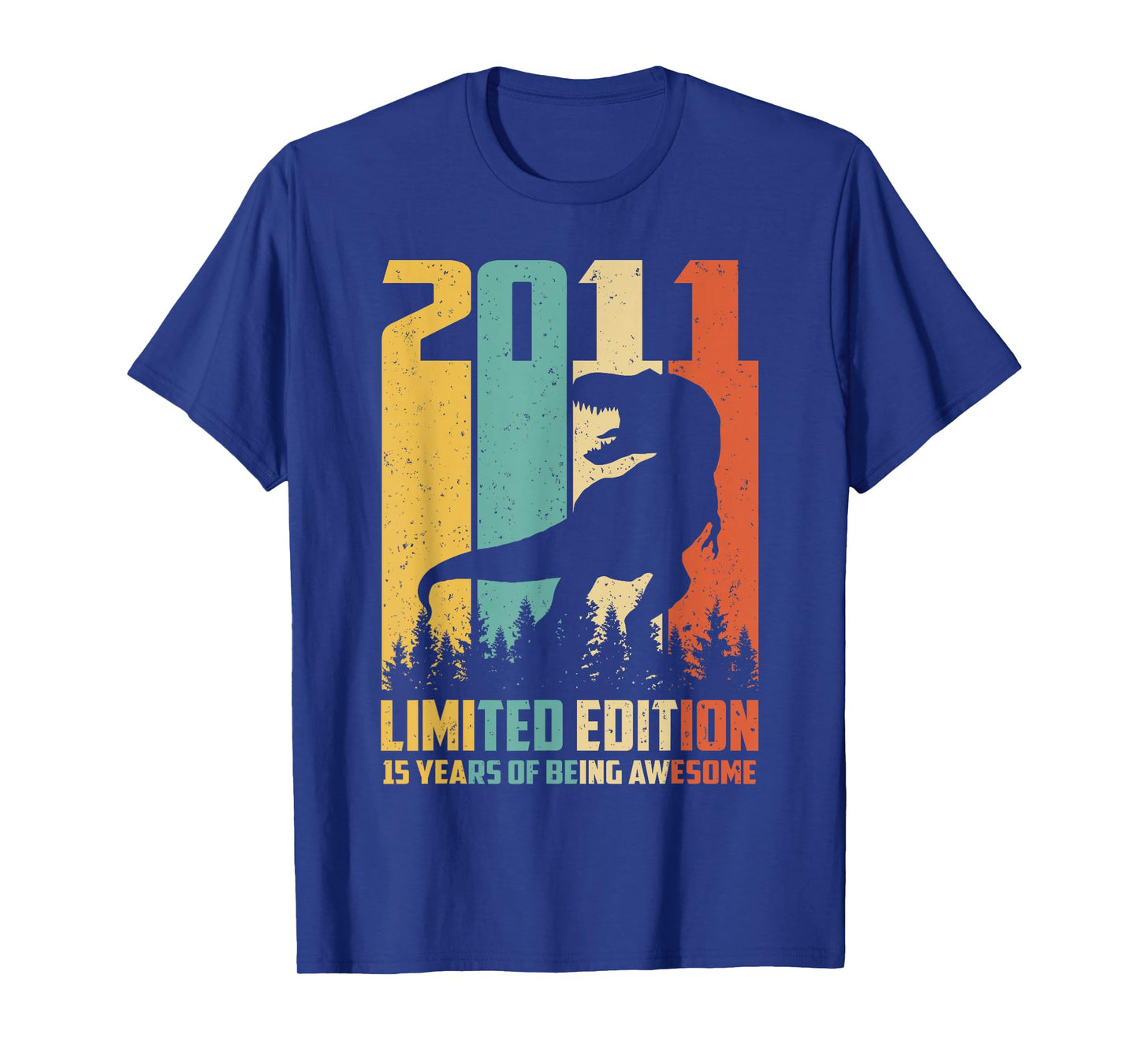 Awesome Since 2011 15 Years Old 15th Birthday T-Rex Dinosaur T-Shirt