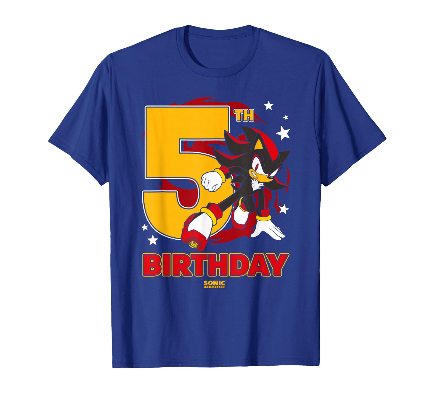 Sonic The Hedgehog 5th Birthday Epic Shadow Big Chest Logo T-Shirt