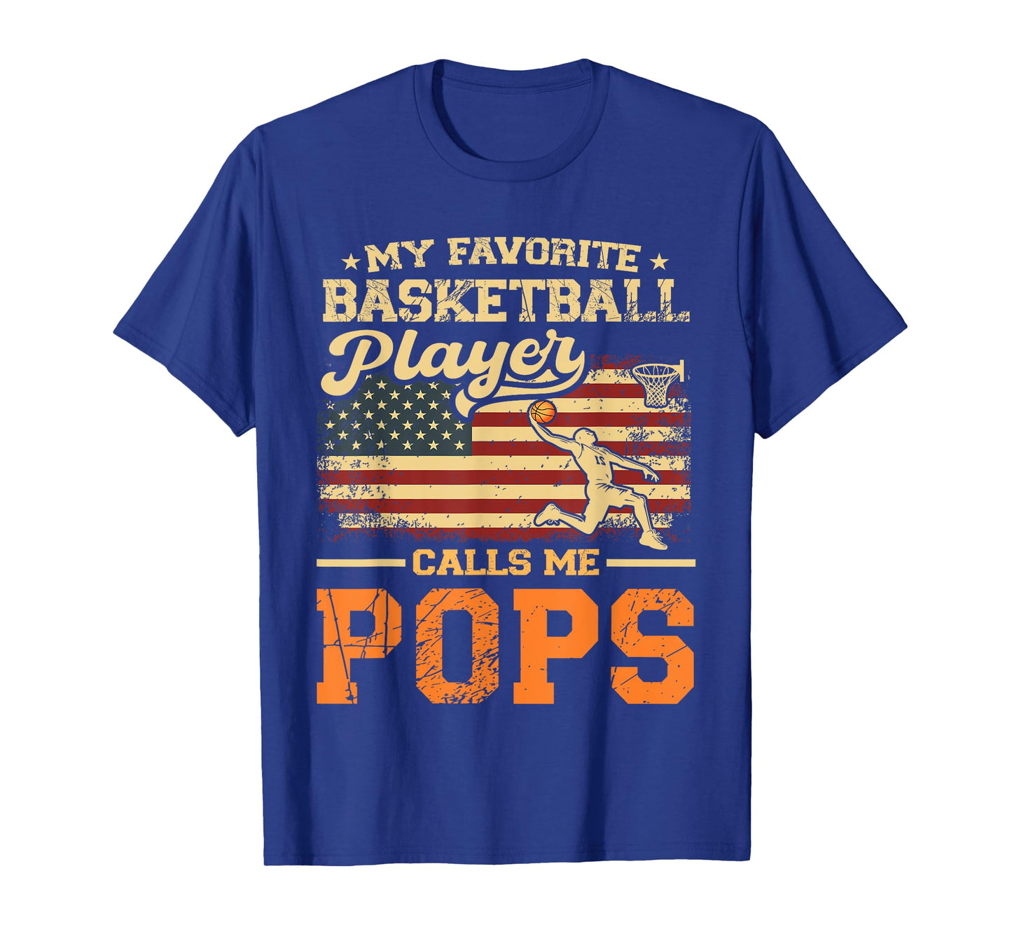 My Favorite Basketball Player Calls Me Pops US Flag T-Shirt