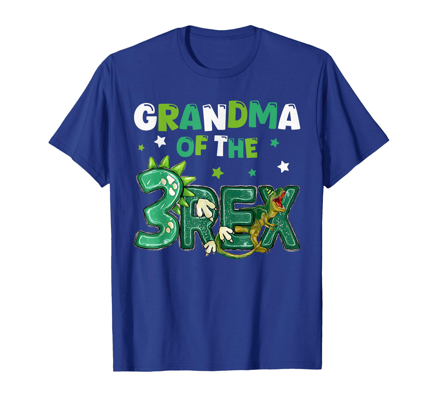 Grandma of the Three Rex Birthday Dinosaur Family Matching T-Shirt