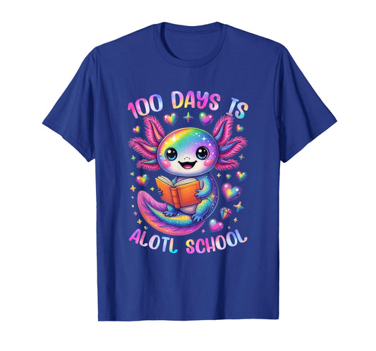 100 Days is Alotl School Axolotl Lover 100th Day of School T-Shirt
