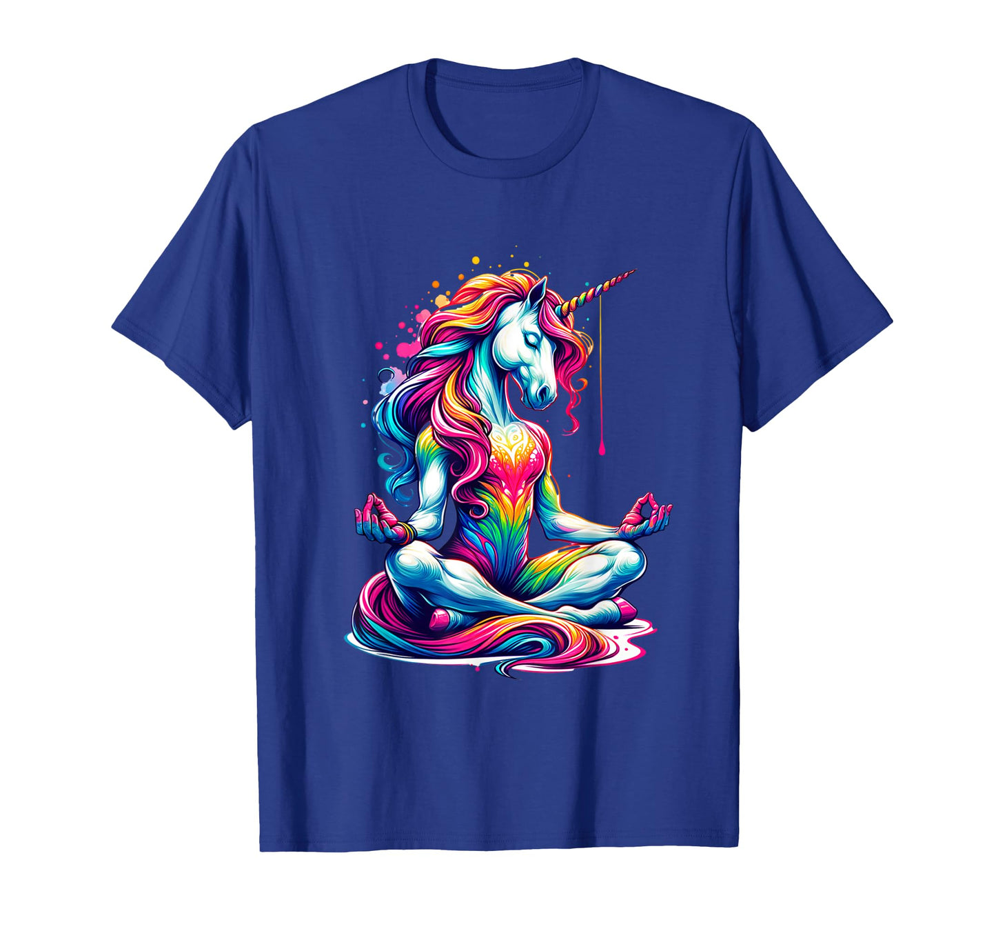 Meditating Yoga Unicorn: Colorful Balance and Relaxation T-Shirt