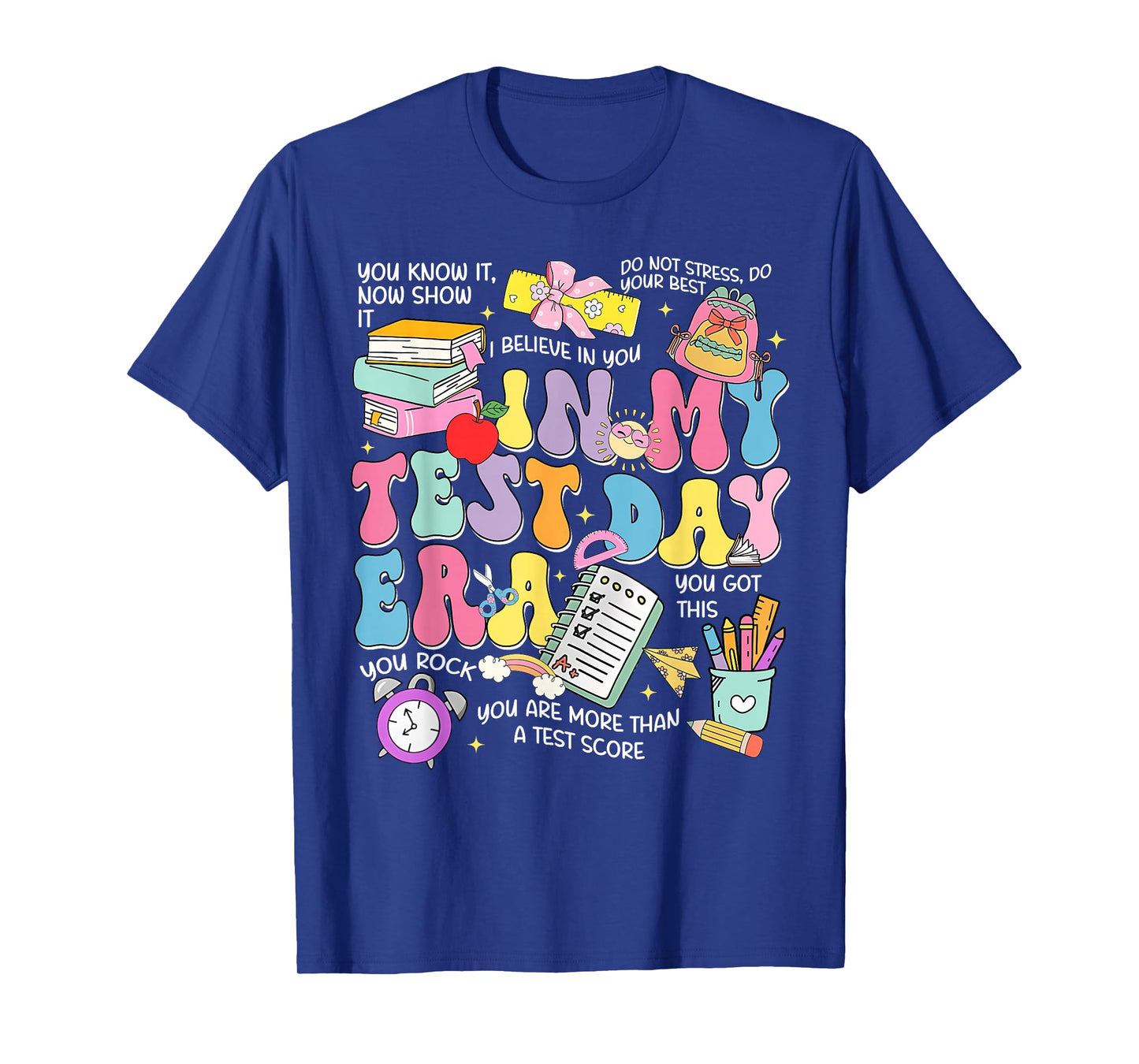 Test Day Testing Day in My Era Retro Groovy Teacher Student T-Shirt