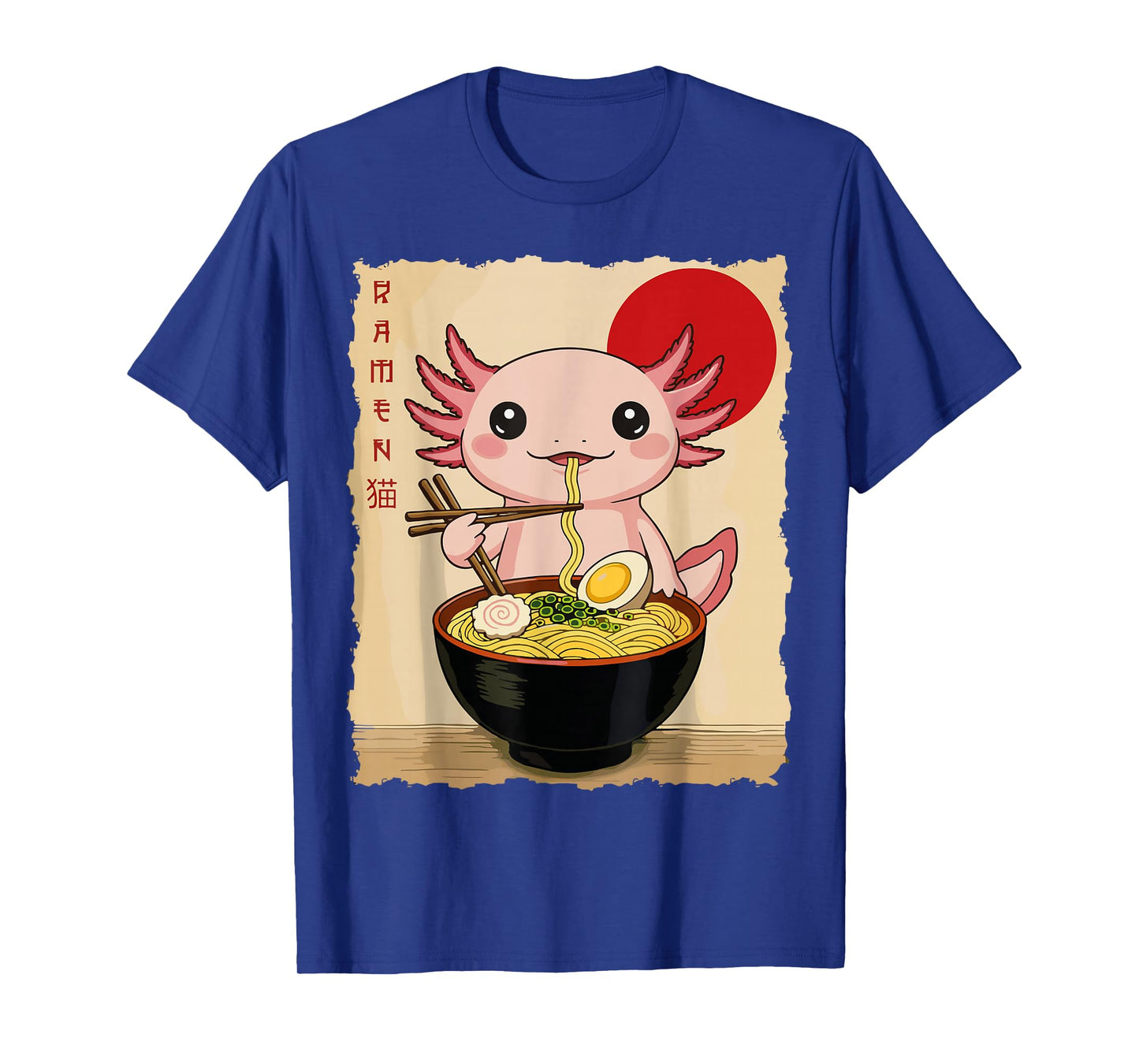 Funny Axolotl Ramen Kawaii Anime Japanese Graphic Women Men T-Shirt