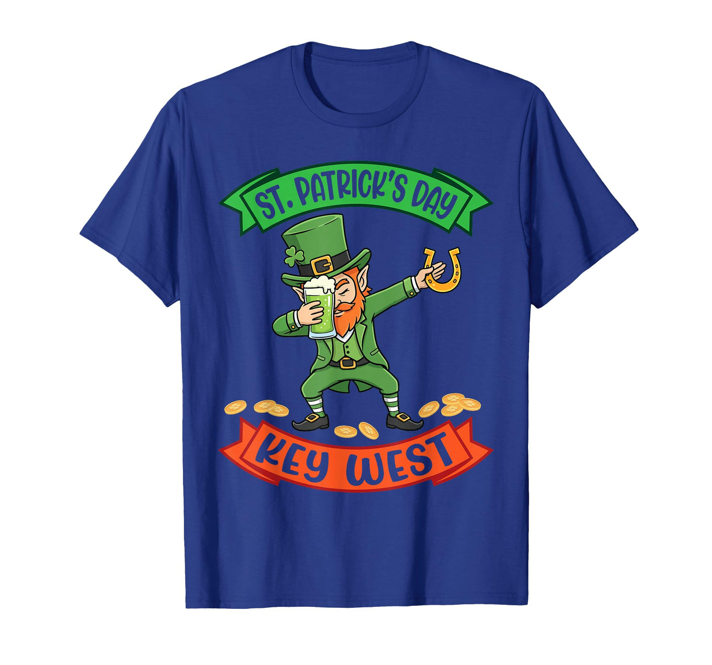 Dabbing Leprechaun Saint Patricks Day in Key West Beer Gold T-Shirt