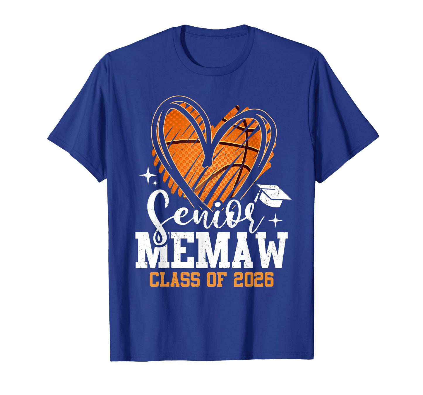 Senior Memaw Class of 2026 Basketball Graduation Heart T-Shirt