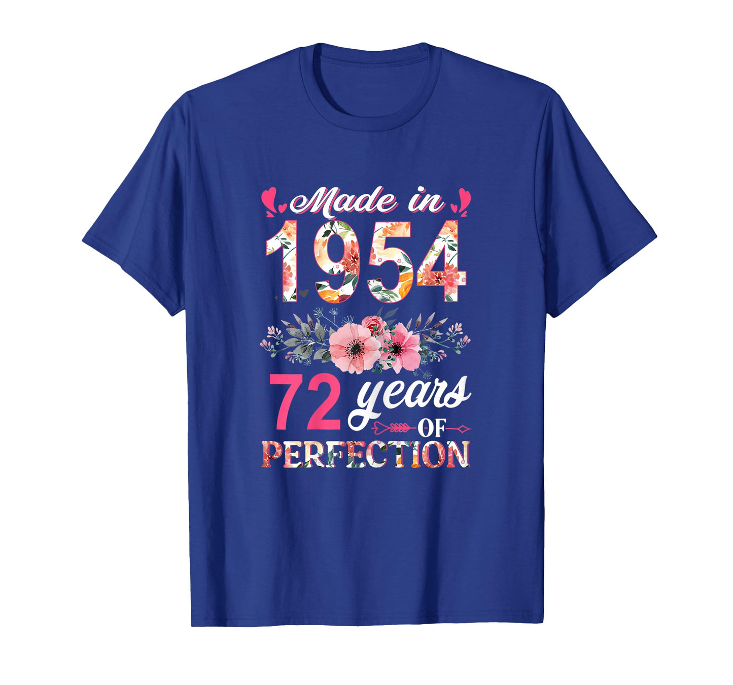 Made in 1954 Floral 72 Year Old 72th Birthday Gifts Women T-Shirt