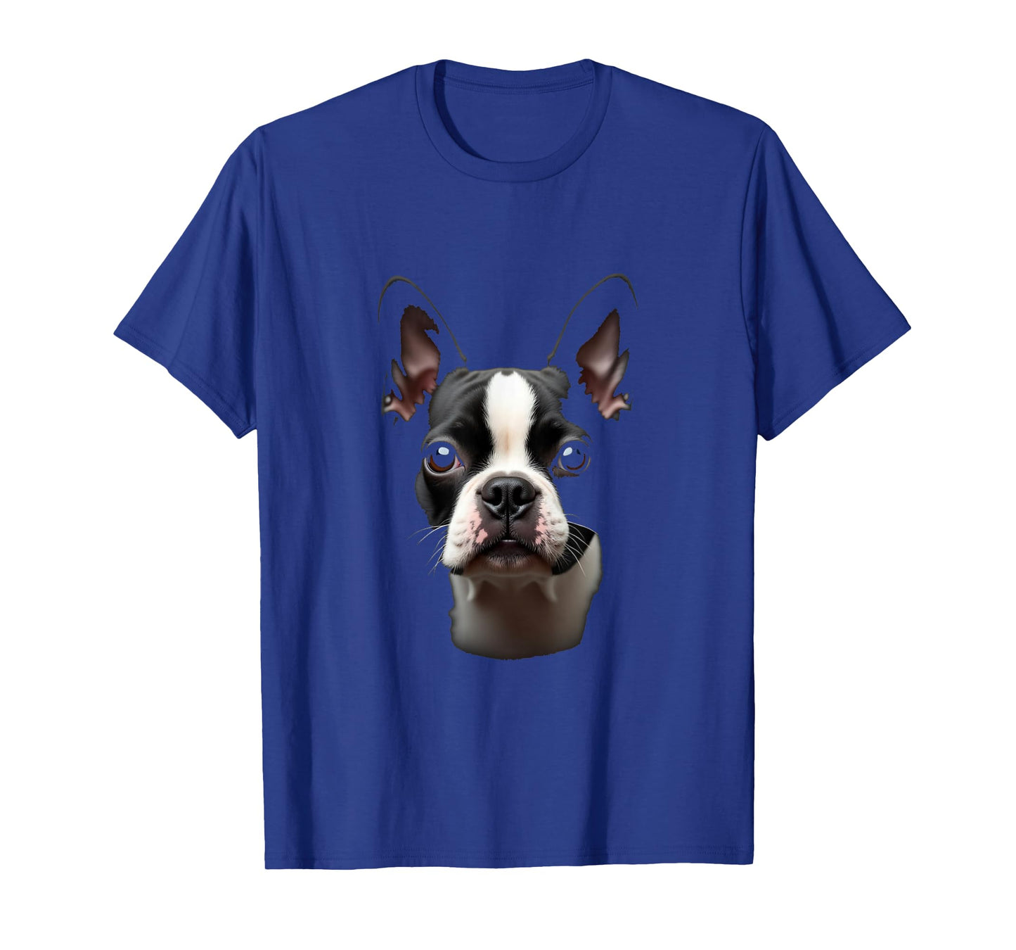 Black Boston Terrier Dog Bostie Face T-Shirt