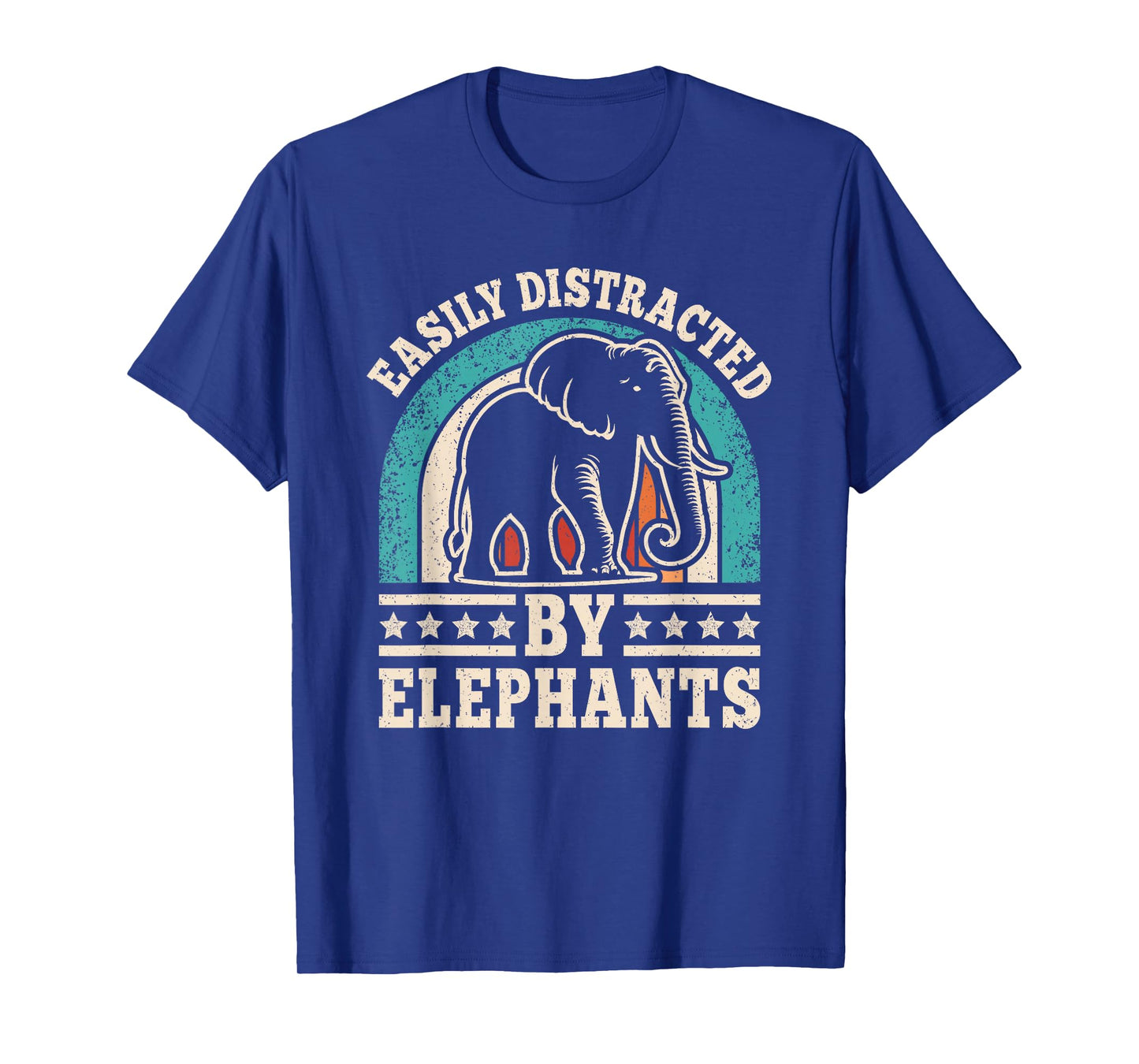 Easily Distracted by Elephants Retro Elephant Men Women T-Shirt