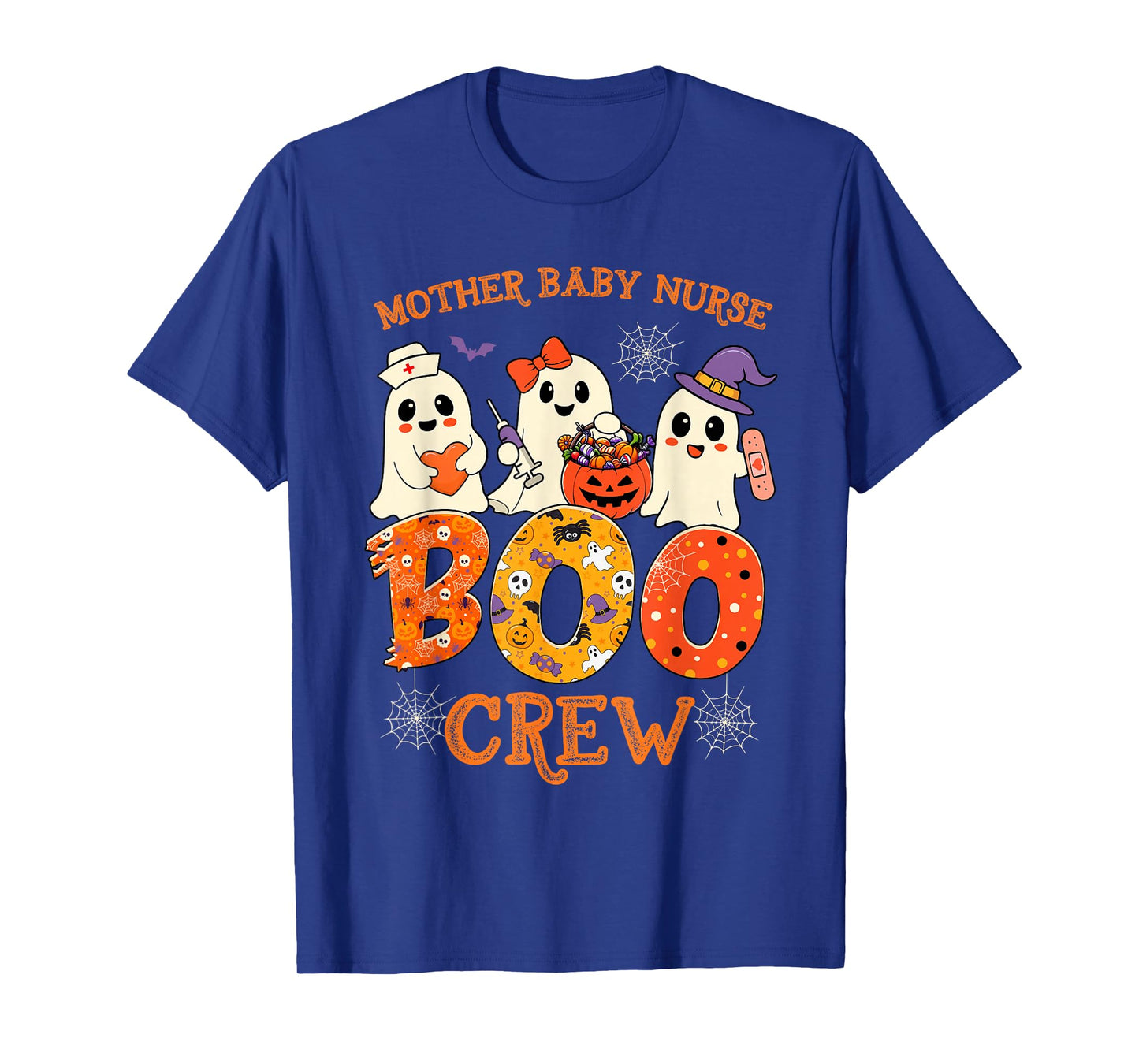 Mother Baby Nurse Boo Crew Funny Halloween Spooky Costume T-Shirt
