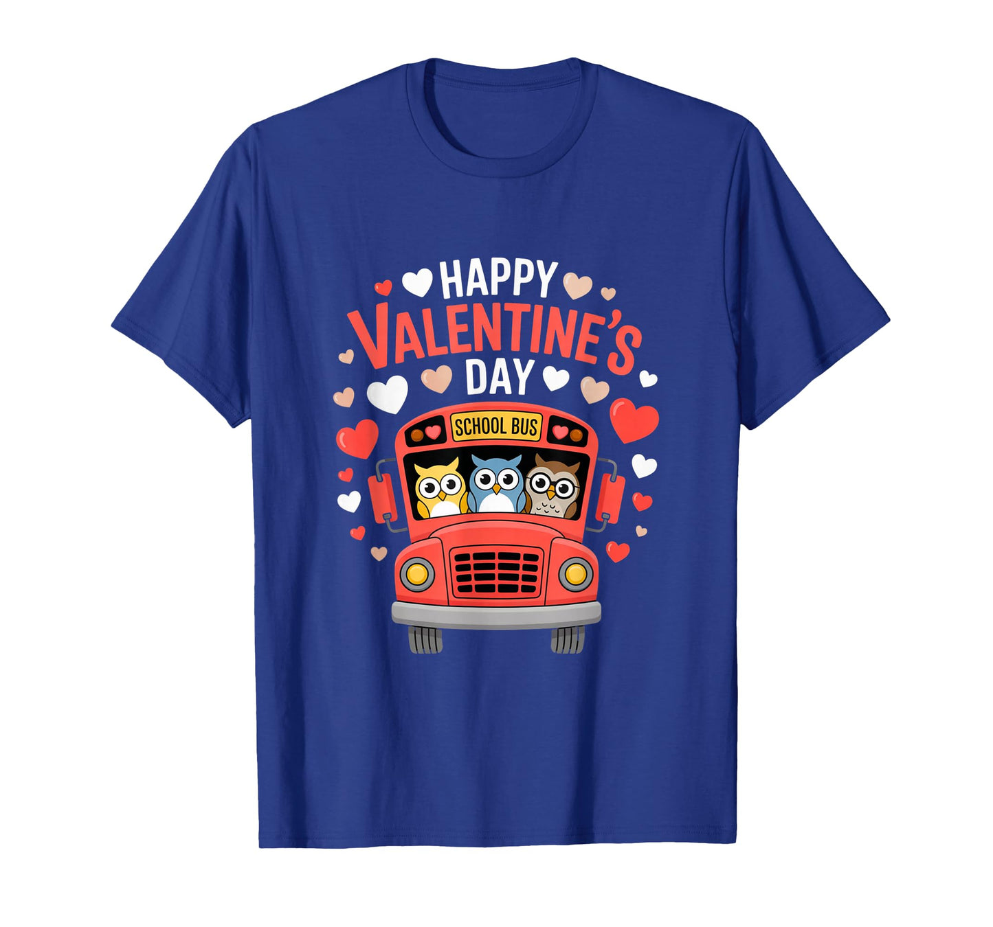Funny Owls School Bus Driver Happy Valentines Day T-Shirt