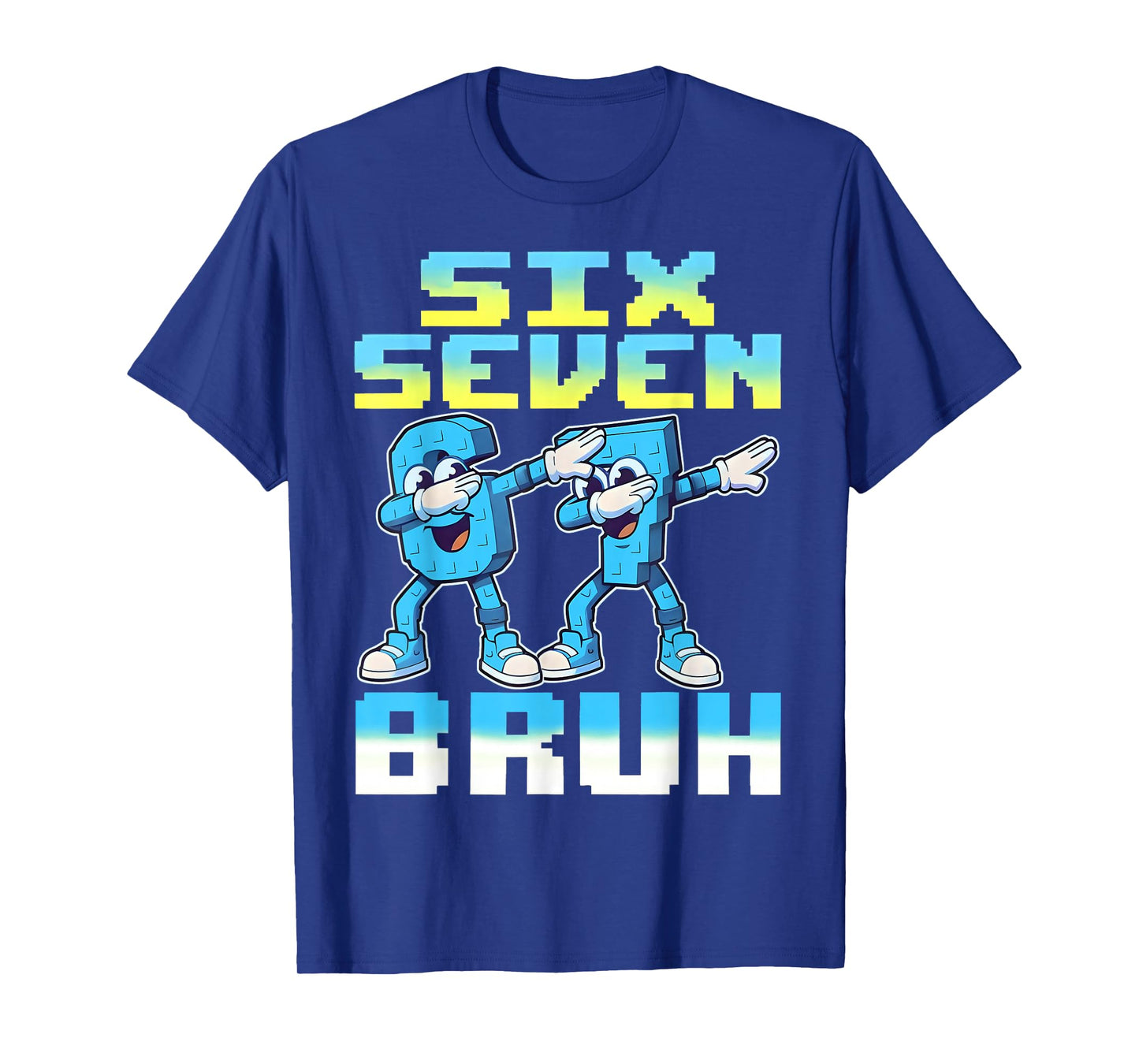 Funny Six Seven 67 Brainrot Bruh Dabbing for Men Boys Kids T-Shirt