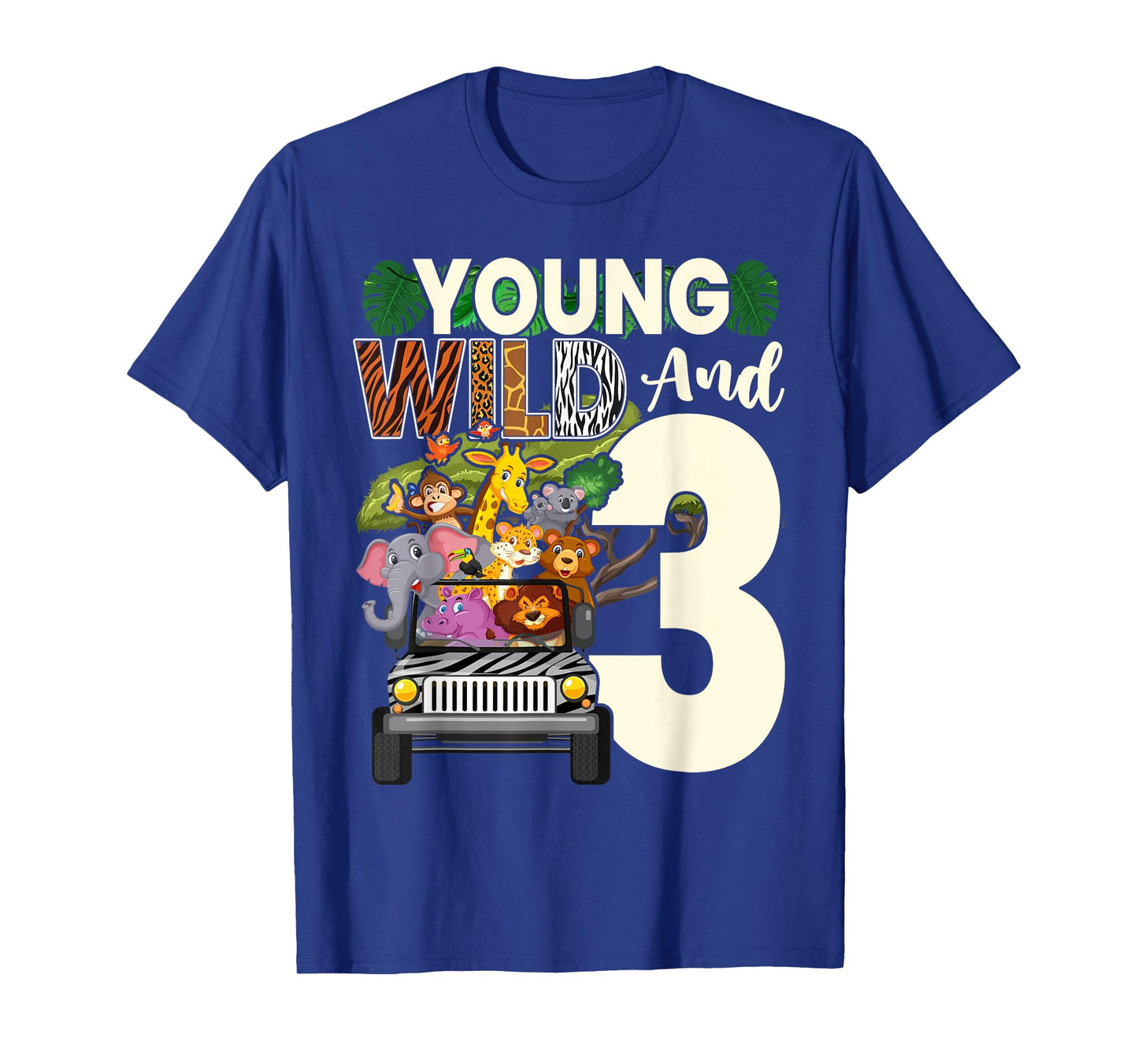 3rd Birthday Toddler Young Wild Three 3 Year Old Safari Zoo T-Shirt