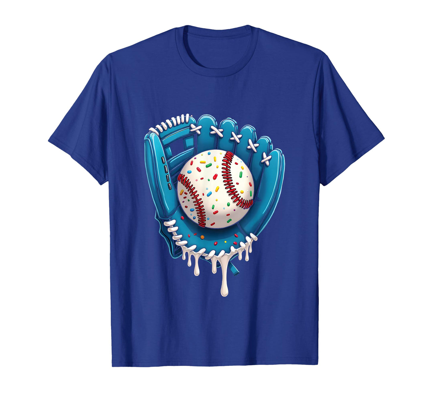 Baseball Drip Ice Cream Sprinkles Baseball Glove T-Shirt