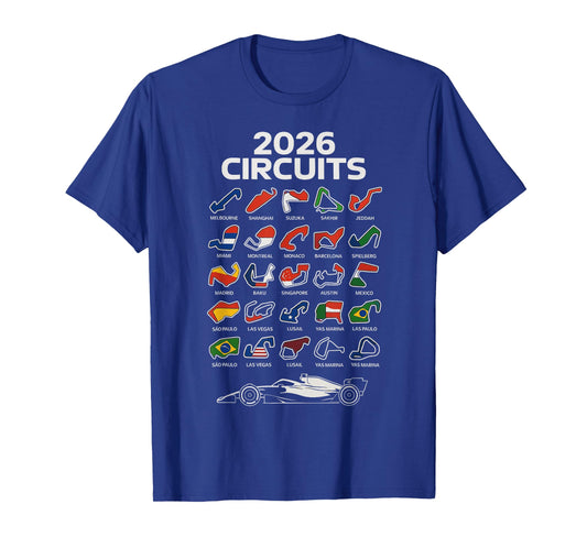2026 Calendar Circuit Racing Car Silhouette T-Shirt