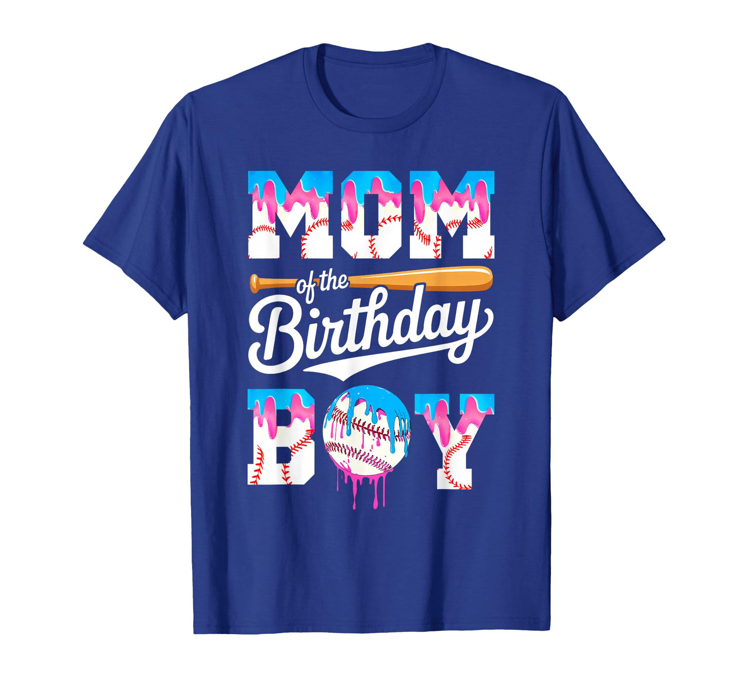Mom Of The Birthday Boy Baseball Drip Family Matching T-Shirt