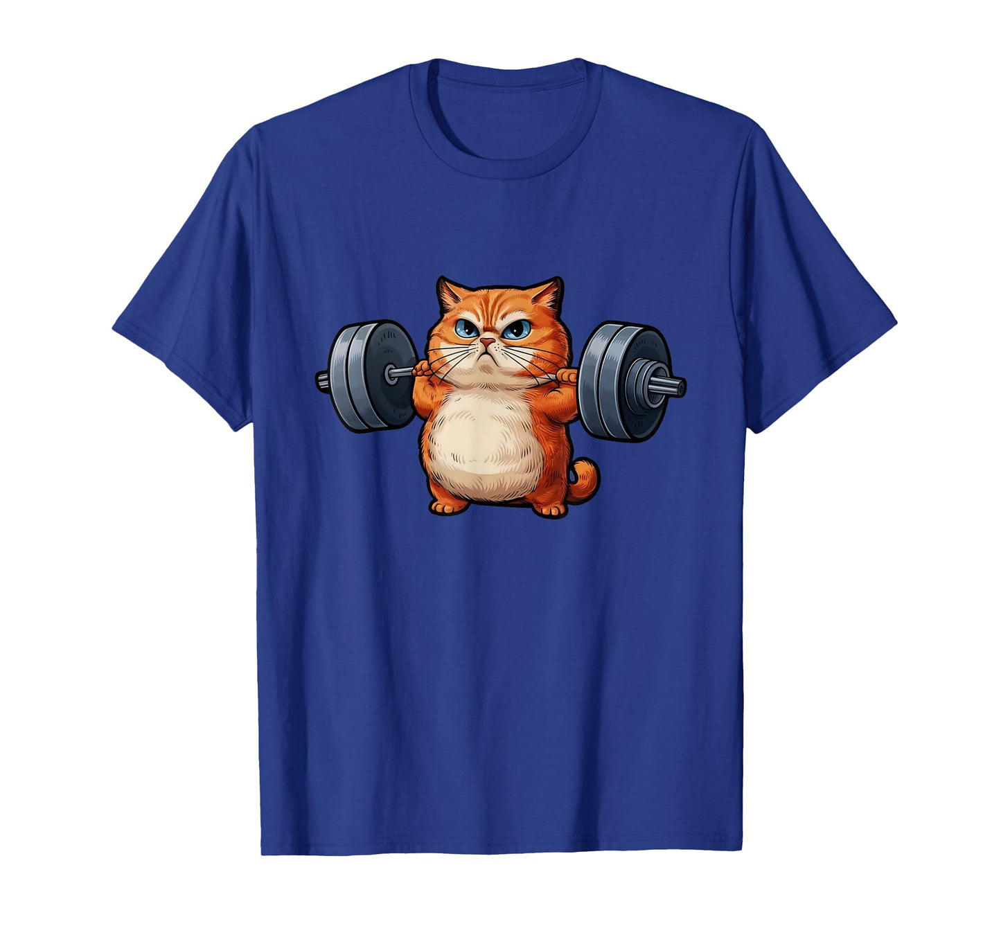 Cat Weightlifting T-Shirt- Funny Cat Workout and Fitness Tee T-Shirt for Men Women Kids