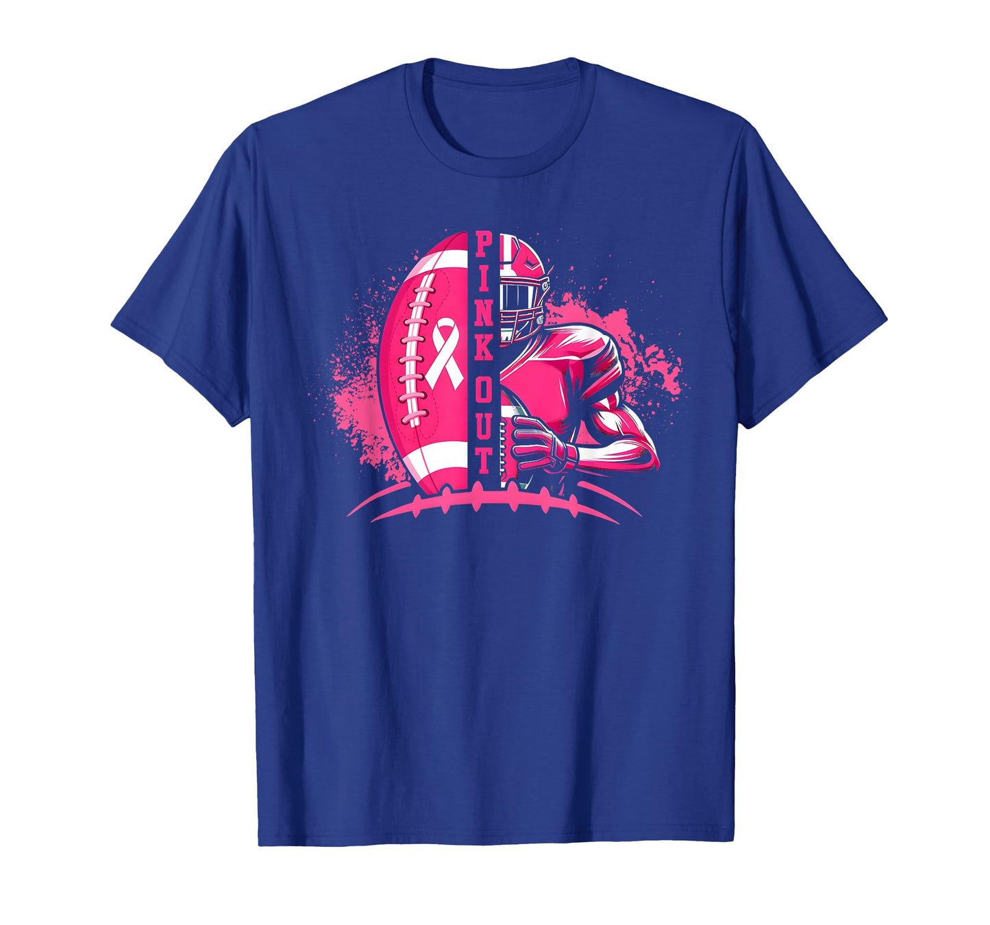Football Pink Out Team Breast Cancer Awareness Month Womens T-Shirt