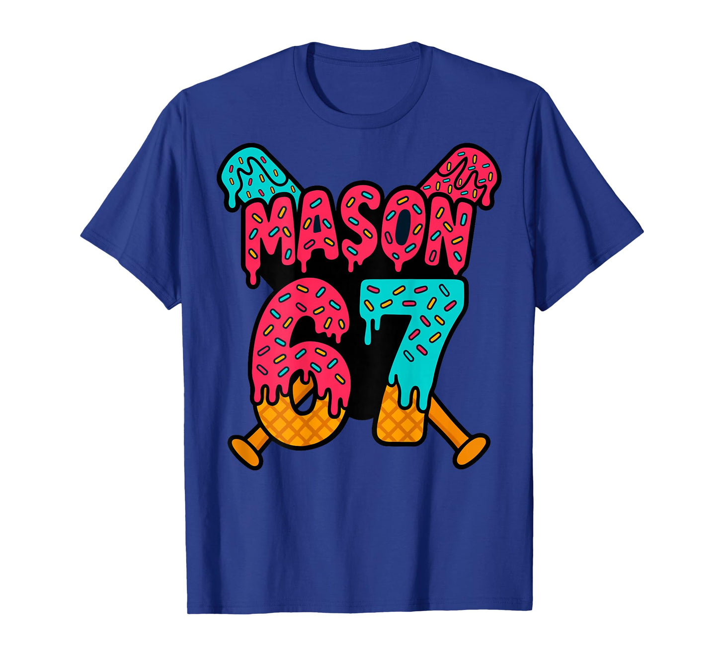 Mason 67 Funny Ice Cream Drip Baseball Meme Design T-Shirt
