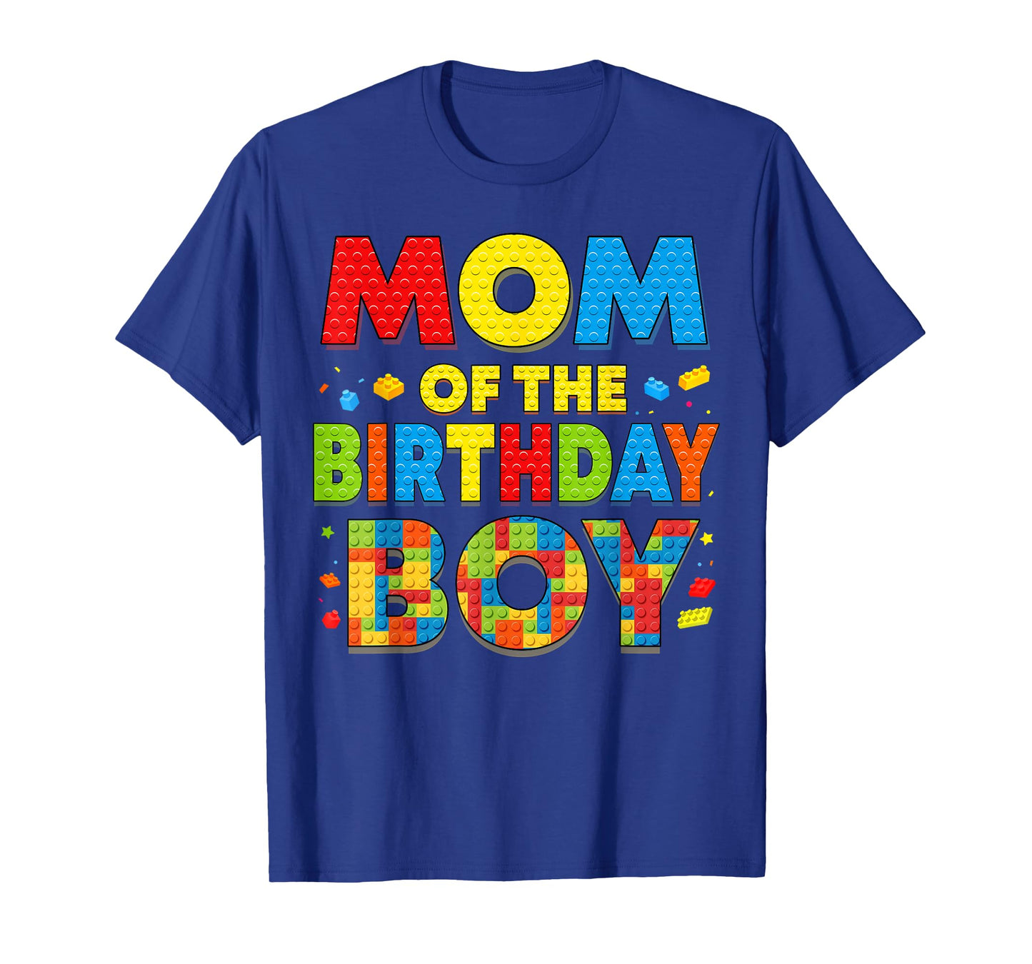 Mom Of The Birthday Boy Funny Building Block Birthday Family T-Shirt