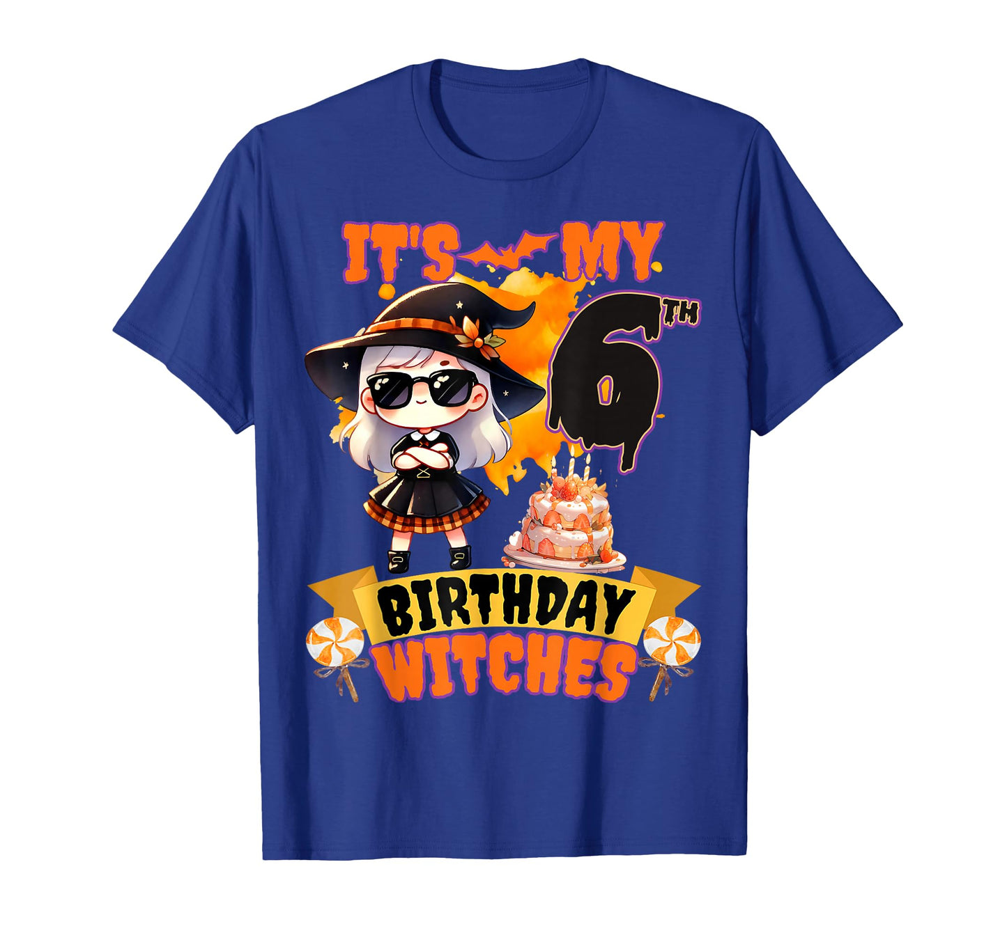 Kids 6th Birthday Cute Witch 6 Years Old Bday Party Girls T-Shirt