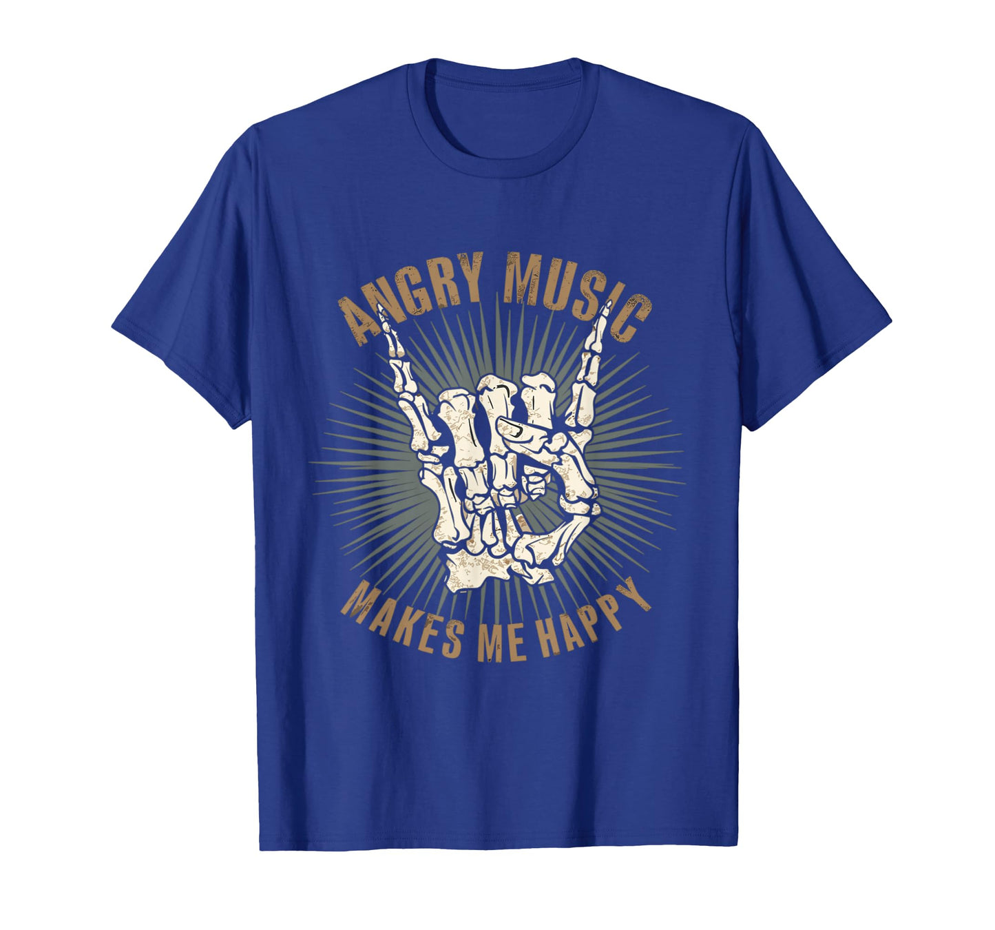 Funny Rockn Roll Saying Angry Music Makes Me Happy Metalhead T-Shirt