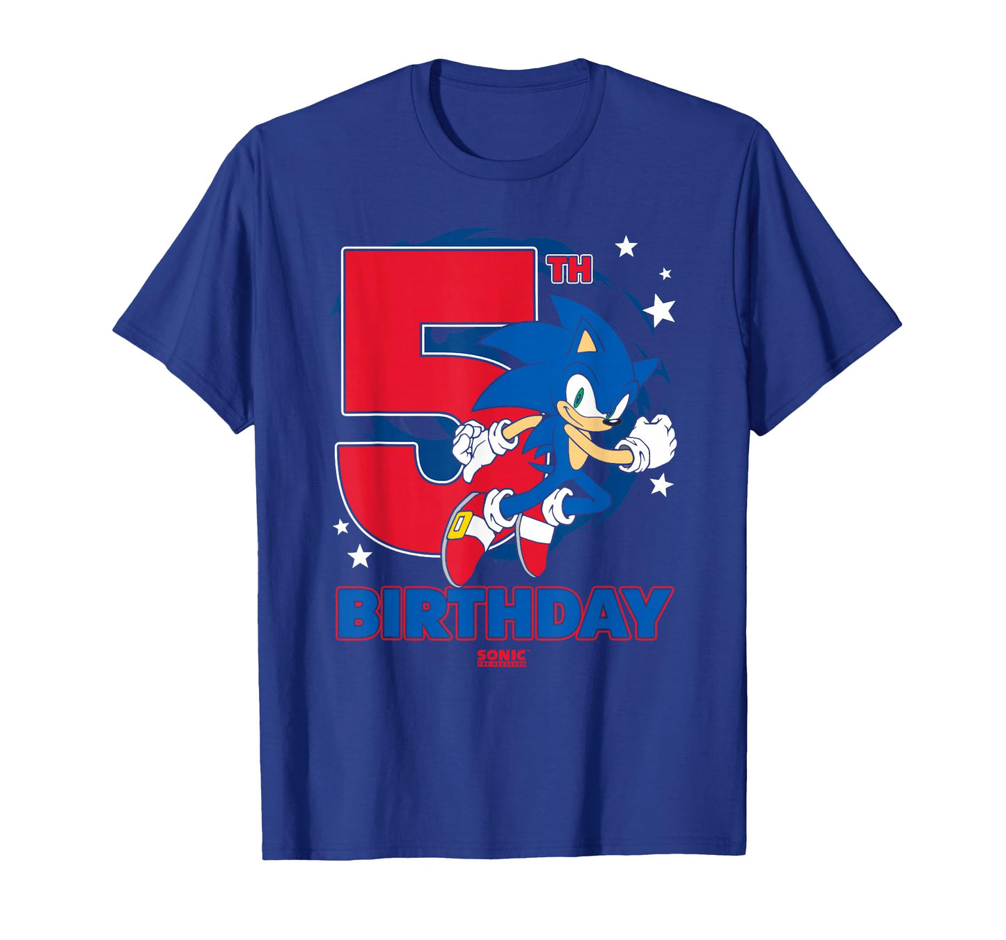 Sonic The Hedgehog 5th Birthday Epic Sonic Big Chest Logo T-Shirt