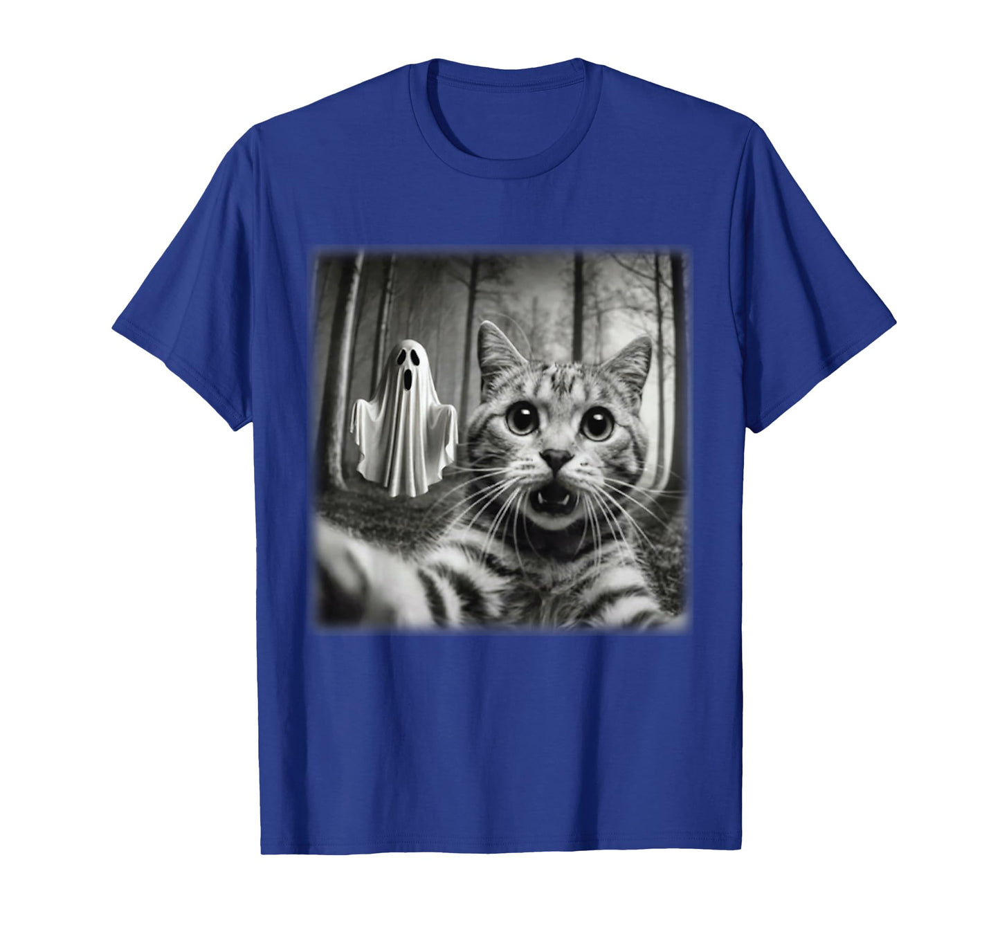 Funny Halloween Cat Selfie with Spooky Ghost Cat Lovers T-Shirt