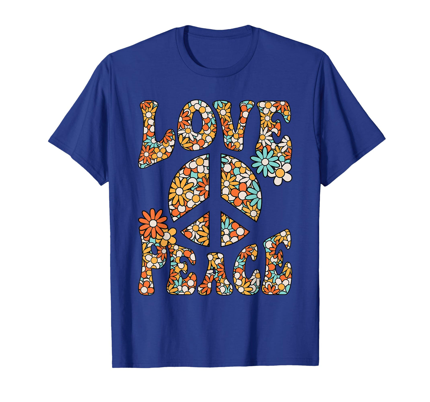Love Peace Sign Hippie Flower Groovy 60s 70s Party Outfit T-Shirt