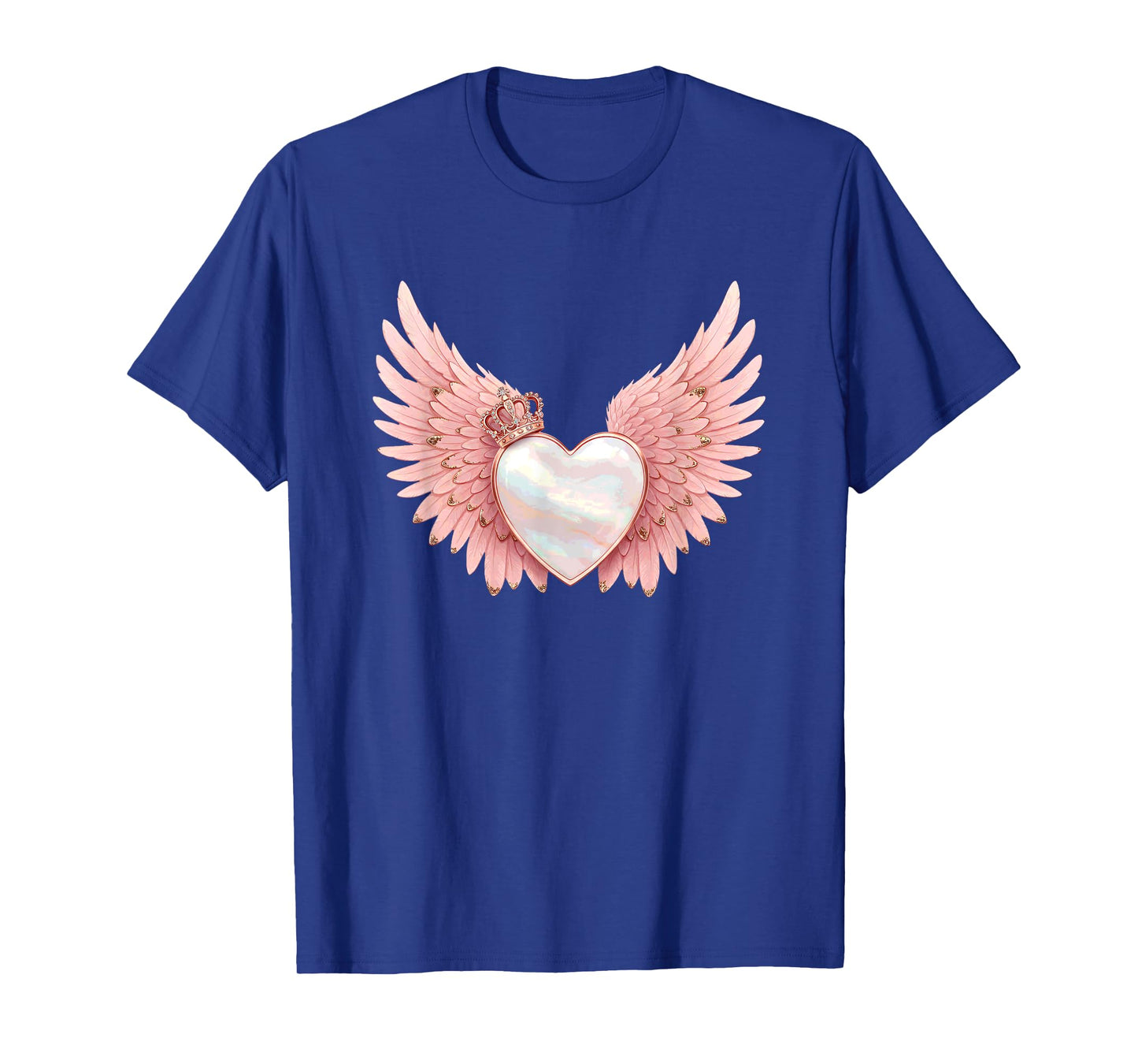 Angel Heart with Crown and Pink Wings T-Shirt