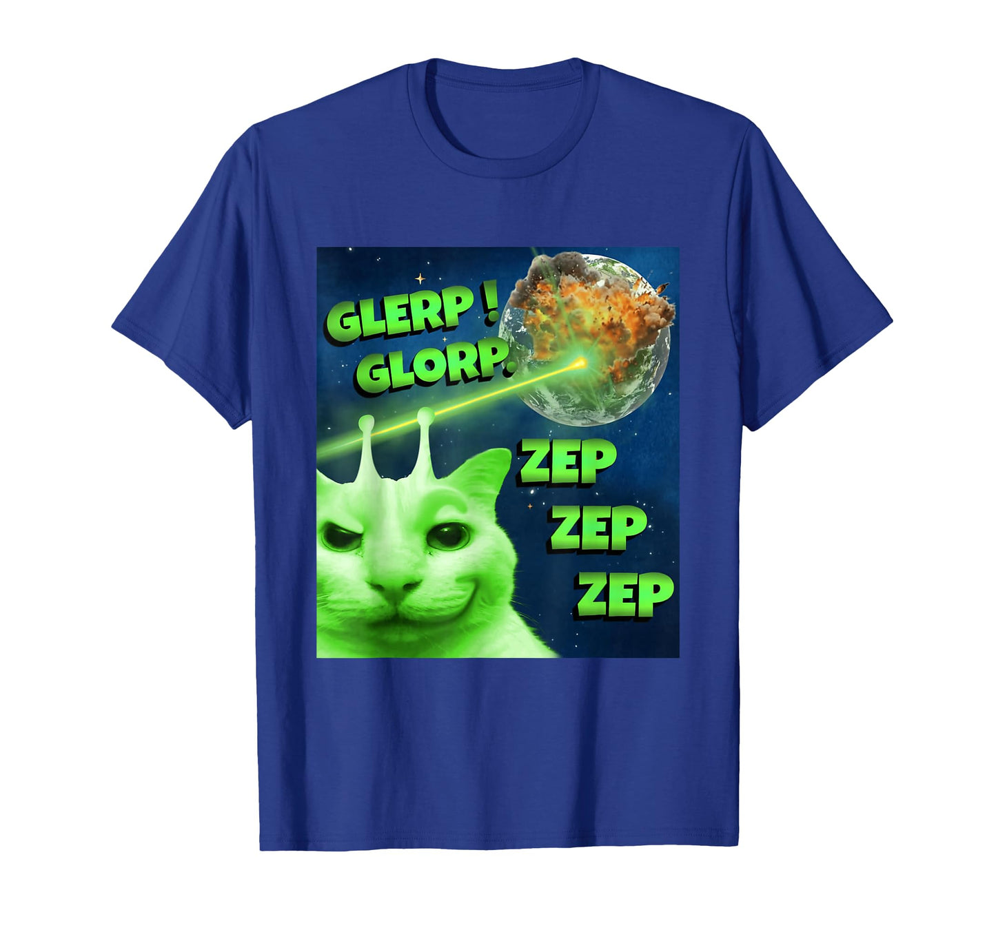 Glerp Glorp Funny Alien Cat Brainrot Gen Z Alpha Slang Meme T-Shirt