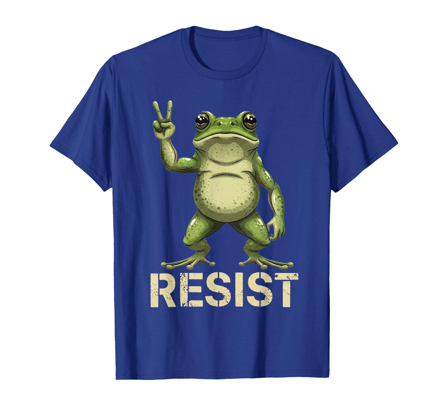 Realistic Frog Resist Protest Peace Sign Funny Activism T-Shirt