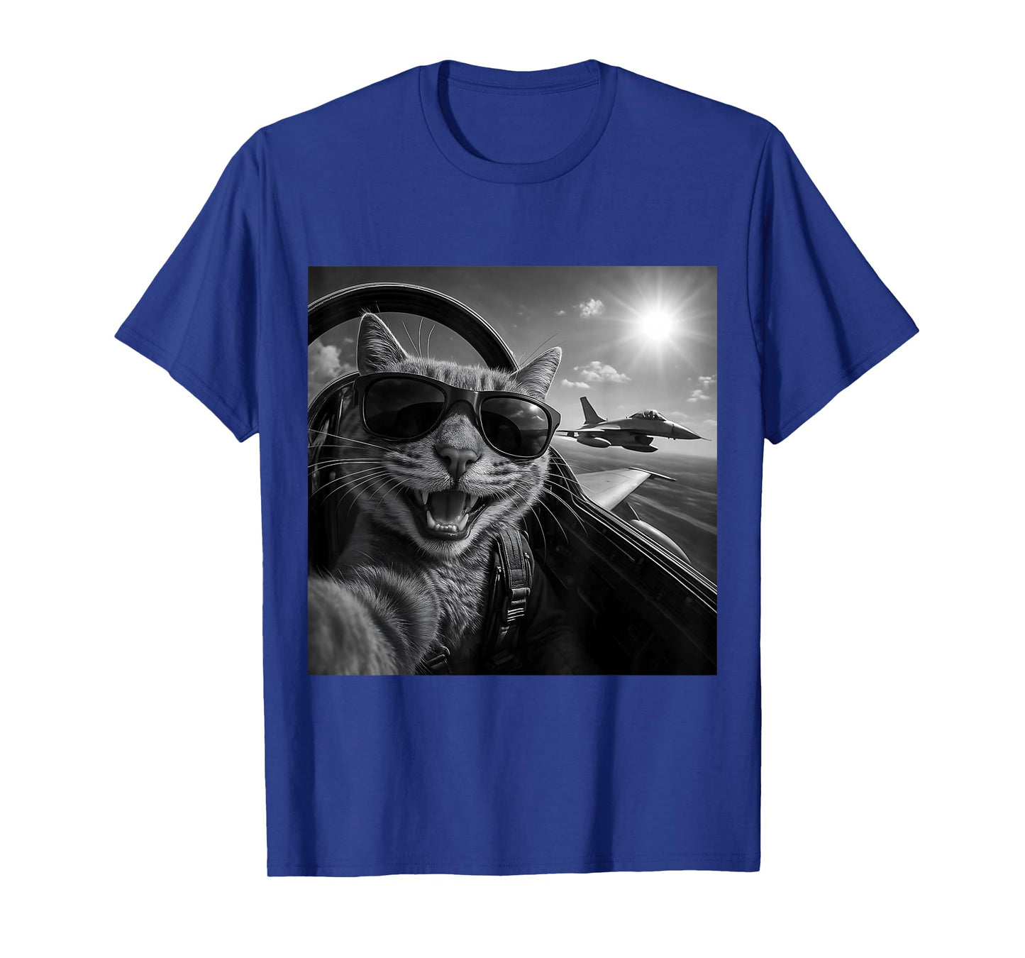Cat Selfie Jet Plane Funny Cat Gifts for Men Women Children T-Shirt